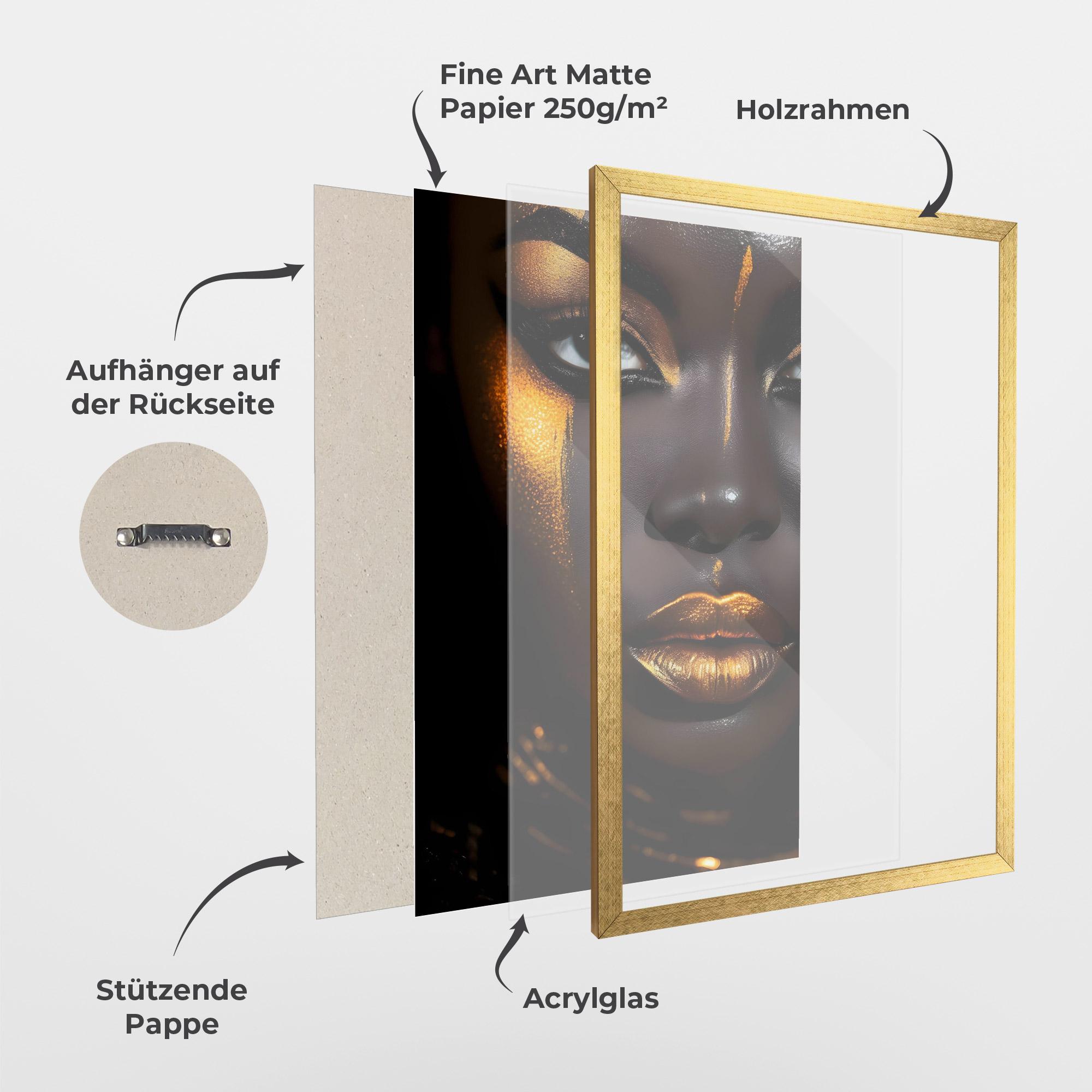 Gerahmte Poster Skin Black Gold mockup 1