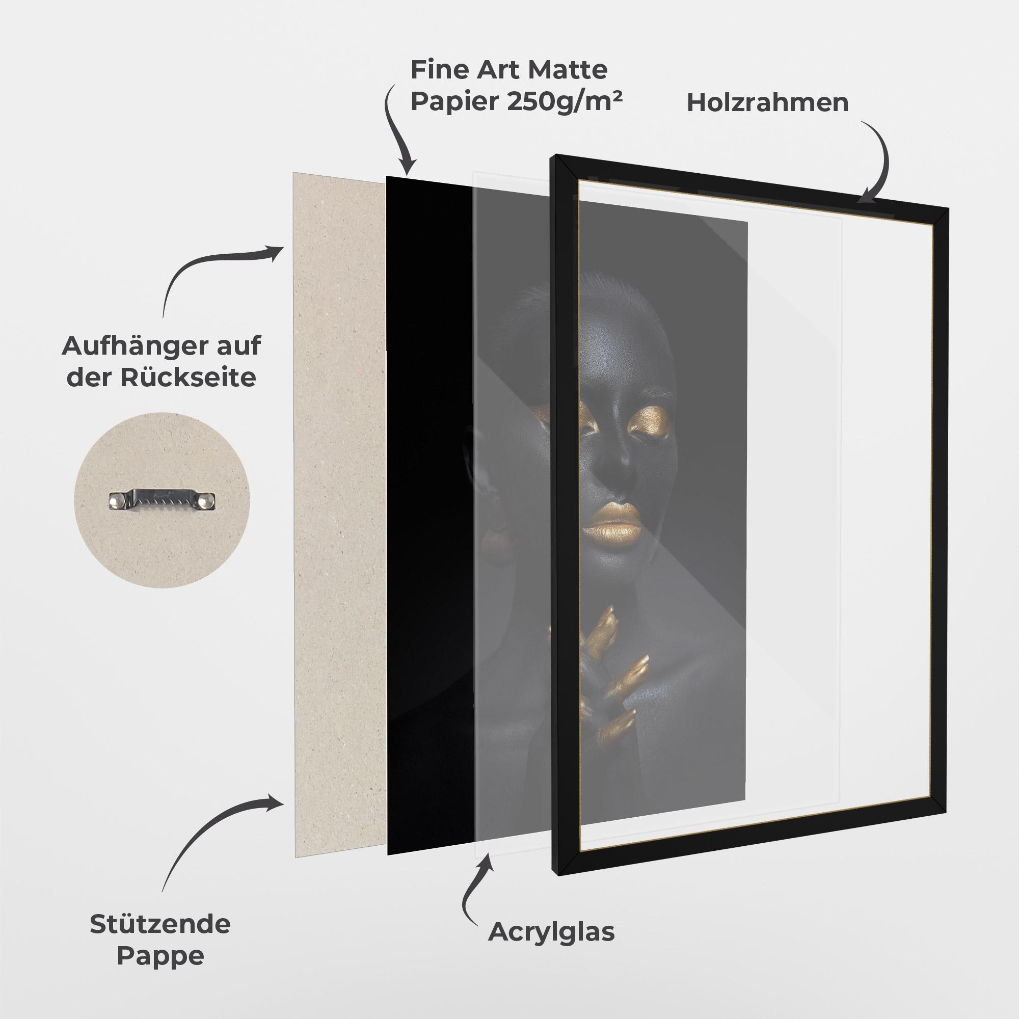 Gerahmte Poster Gold Hand Pray mockup 1