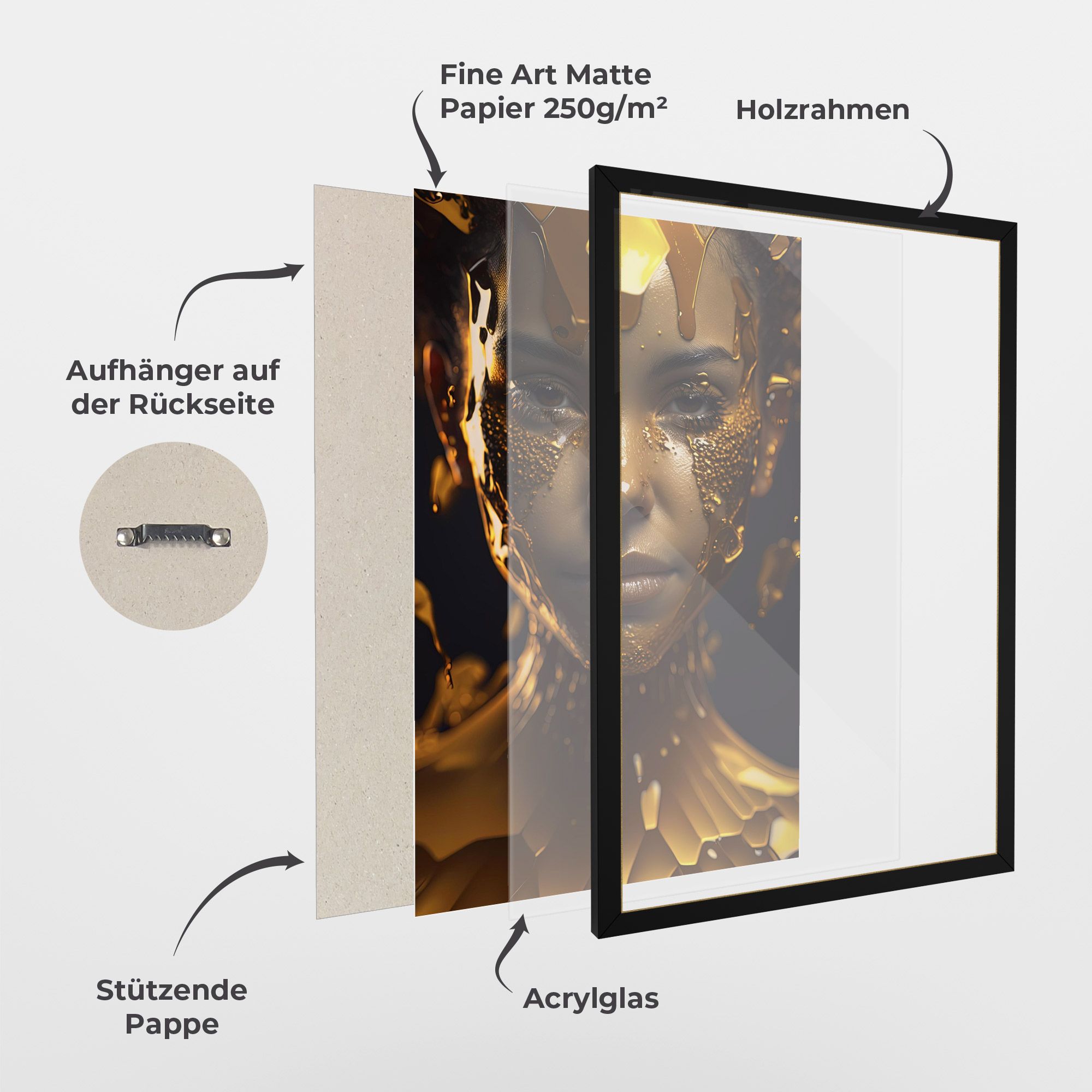 Gold Honeycomb Girl mockup 1