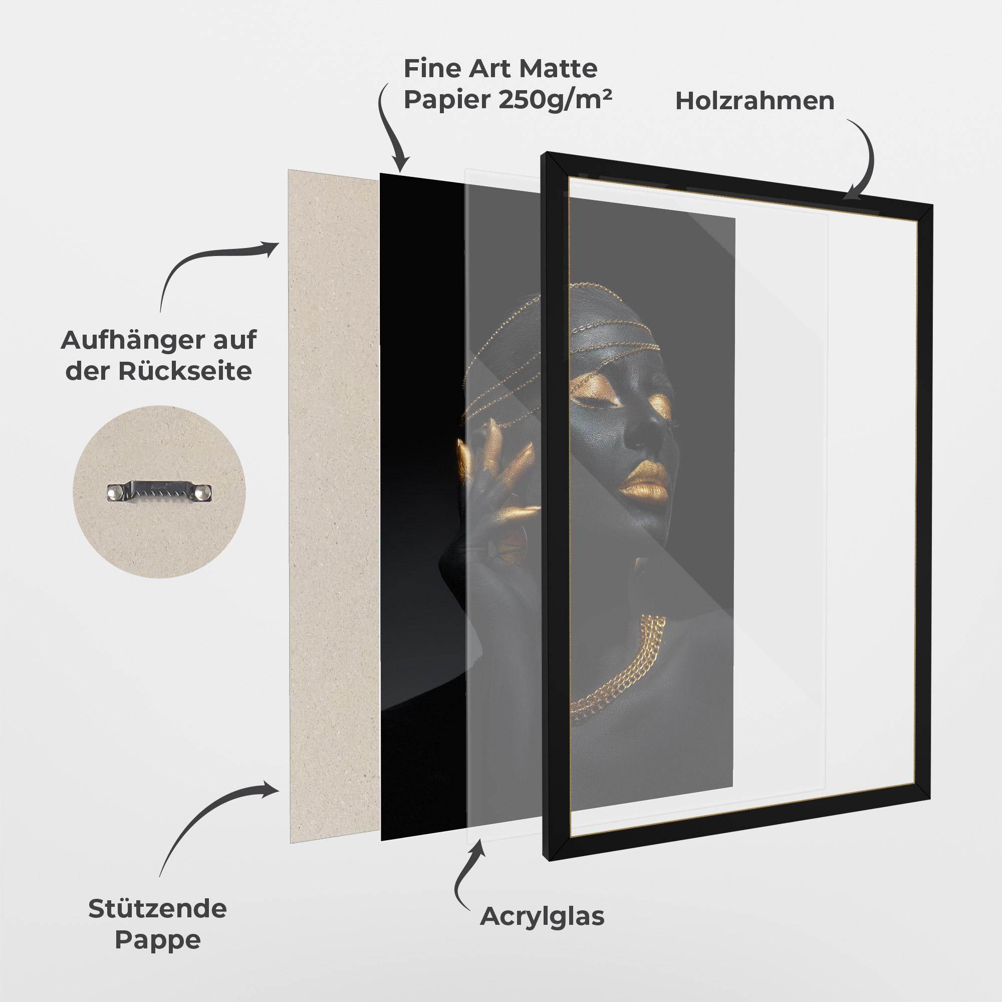 Gerahmte Poster Gold Makeup Eyelids mockup 1