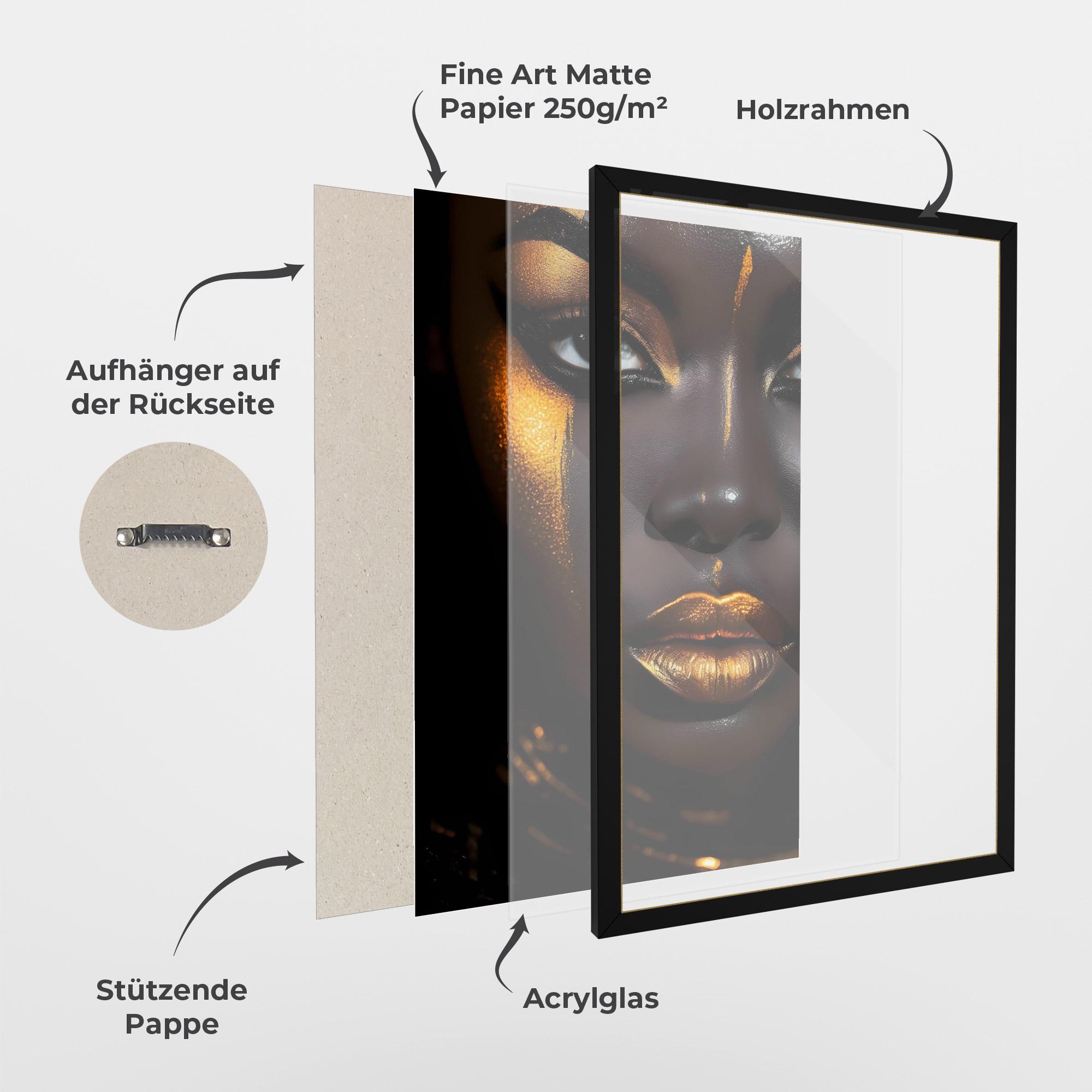 Gerahmte Poster Skin Black Gold mockup 1