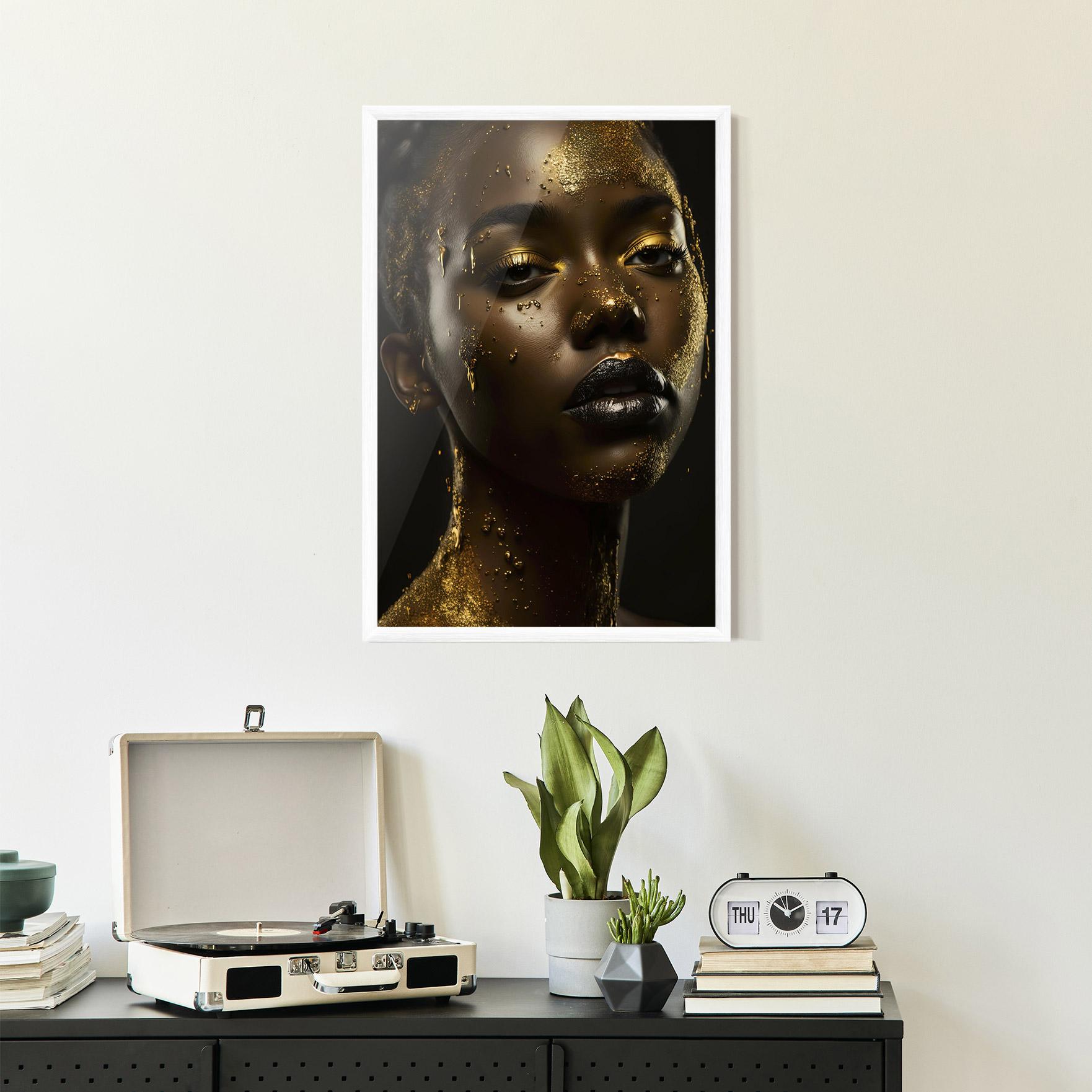 Gerahmte Poster Gold Sparkling Woman mockup 2