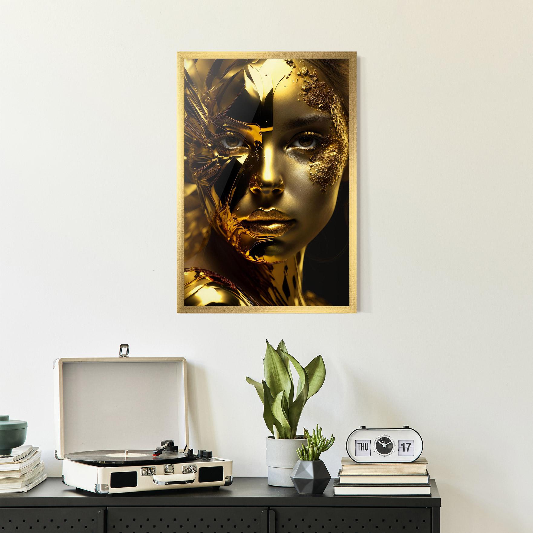 Gerahmte Poster Covered By Gold mockup 2