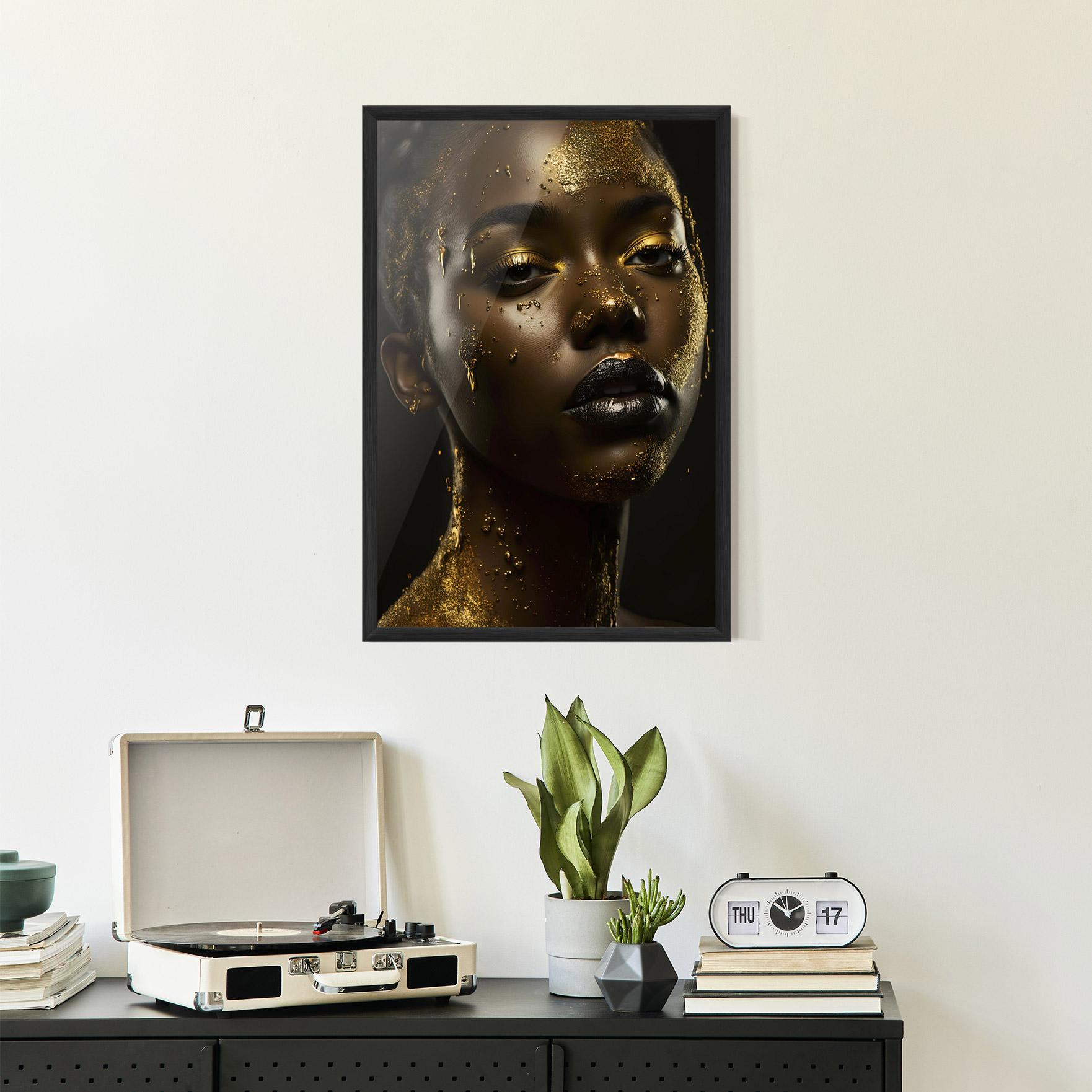 Gerahmte Poster Gold Sparkling Woman mockup 2