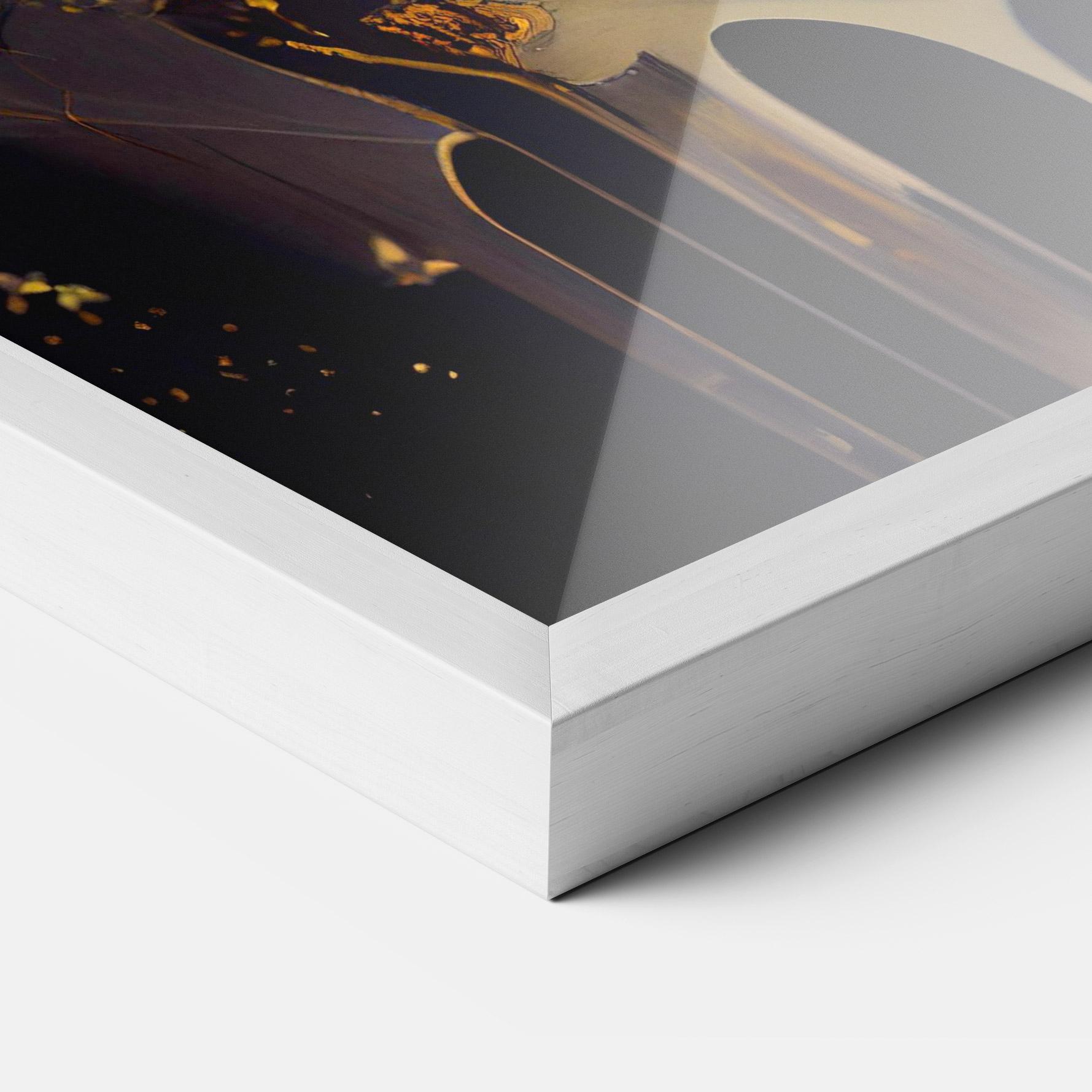 Gerahmte Poster Glamorous Gold Lips mockup 3