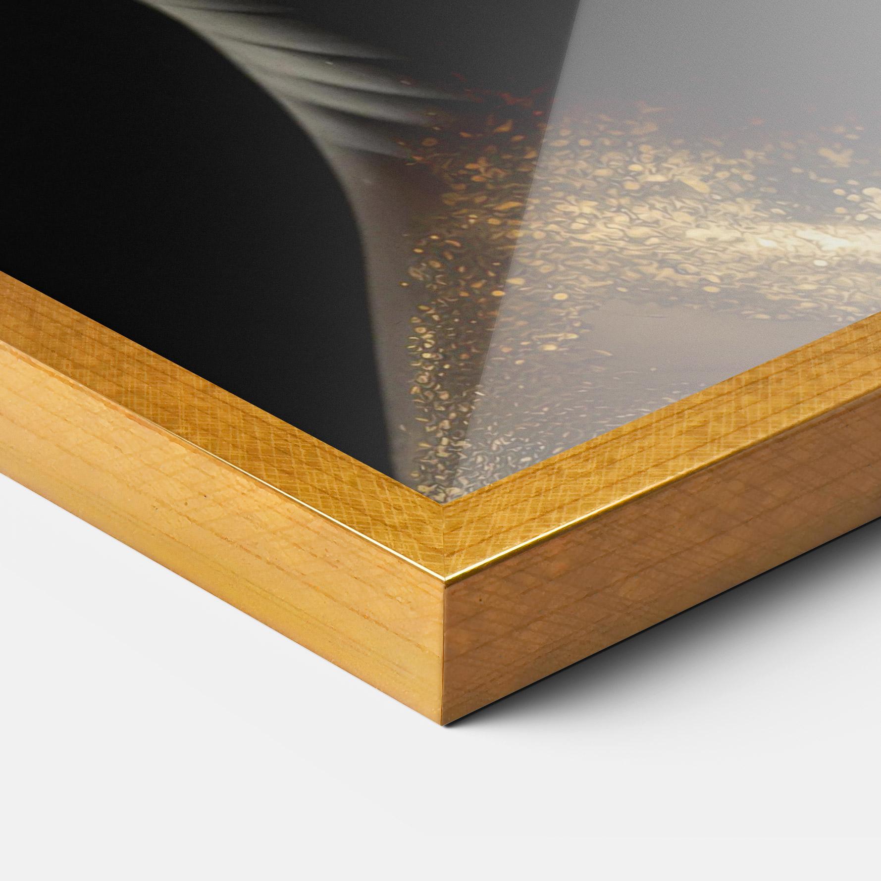 Gerahmte Poster Attractive Gold Woman mockup 3