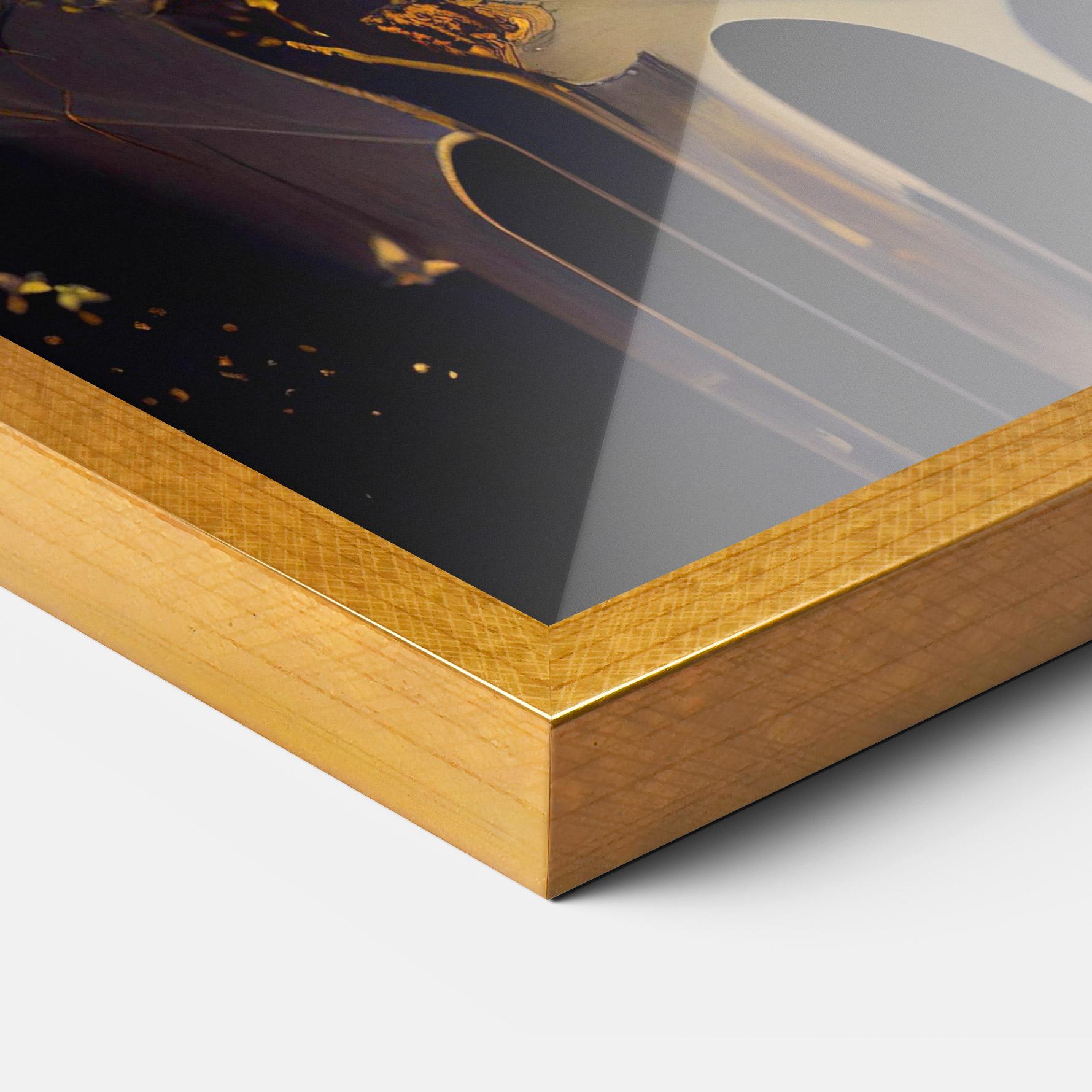 Gerahmte Poster Glamorous Gold Lips mockup 3