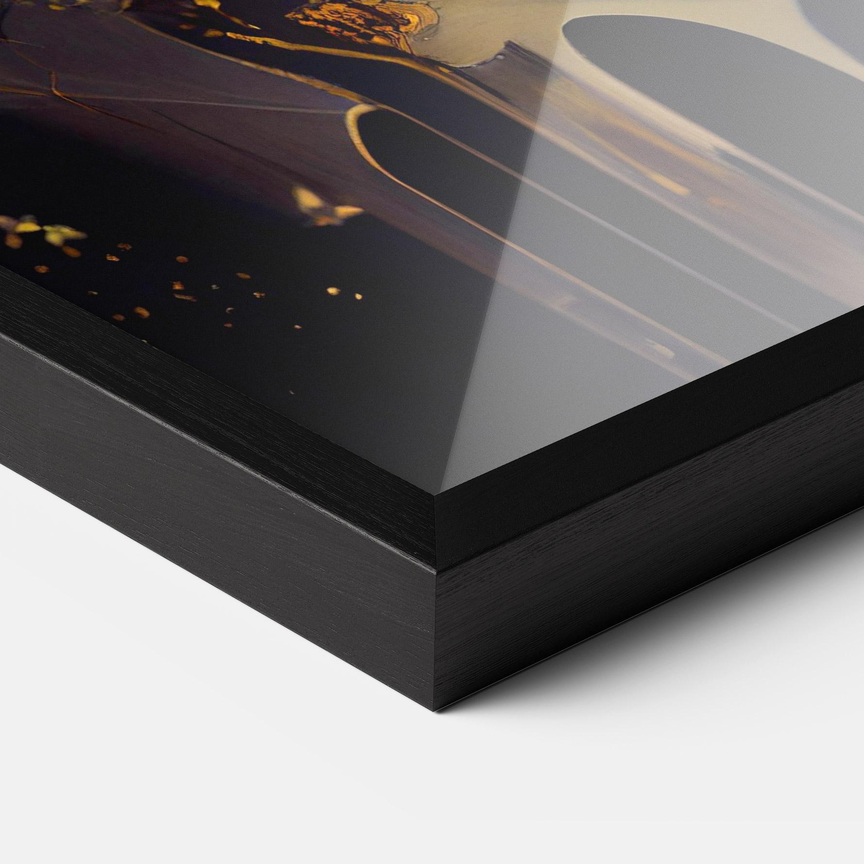 Gerahmte Poster Glamorous Gold Lips mockup 3