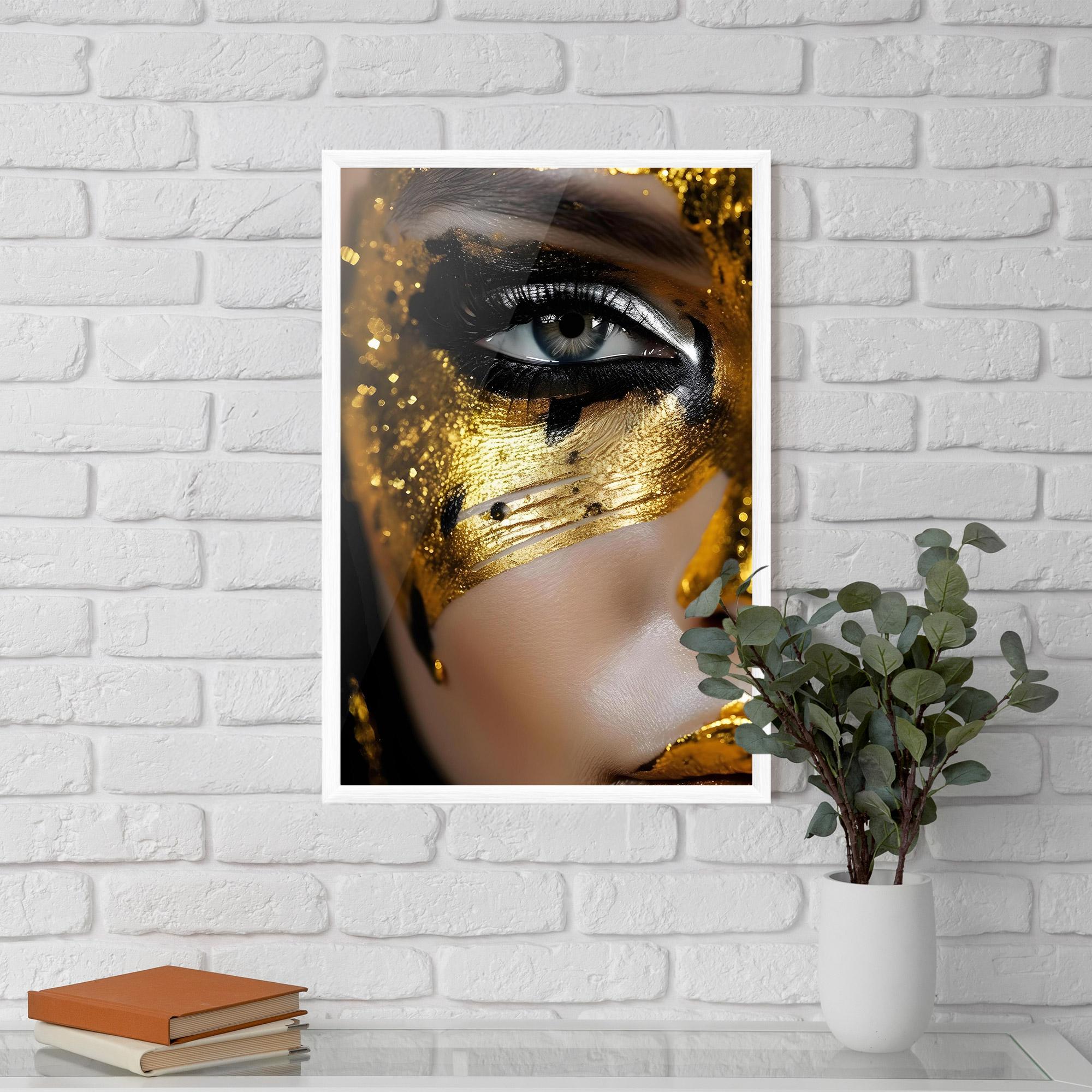 Gerahmte Poster Black Gold Eyeliner mockup 5