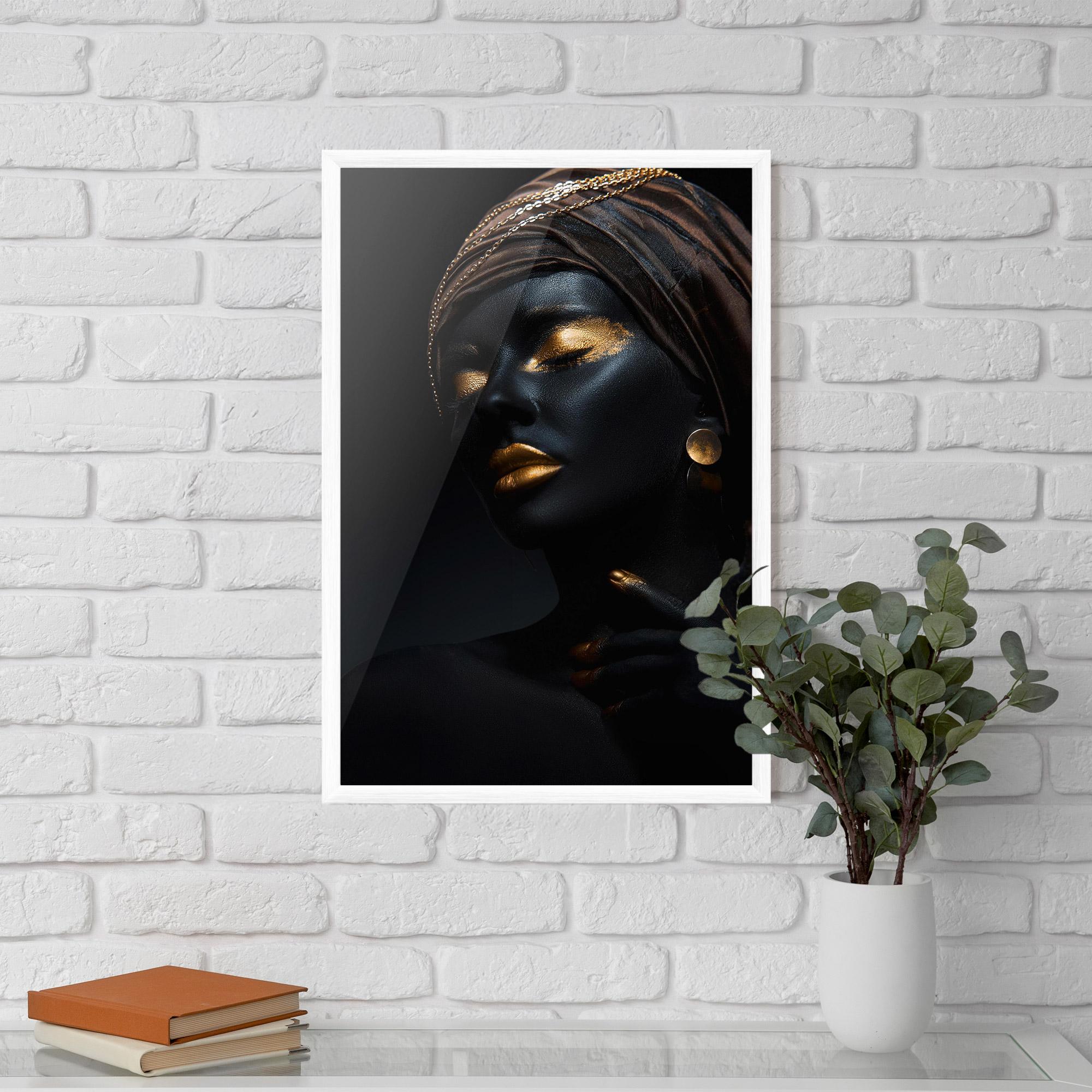 Gerahmte Poster Black Gold Skin mockup 5
