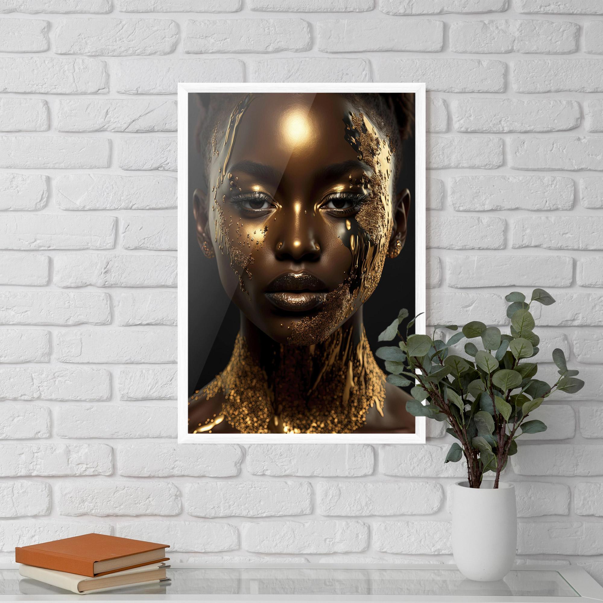 Gerahmte Poster Dripping Gold Woman mockup 5