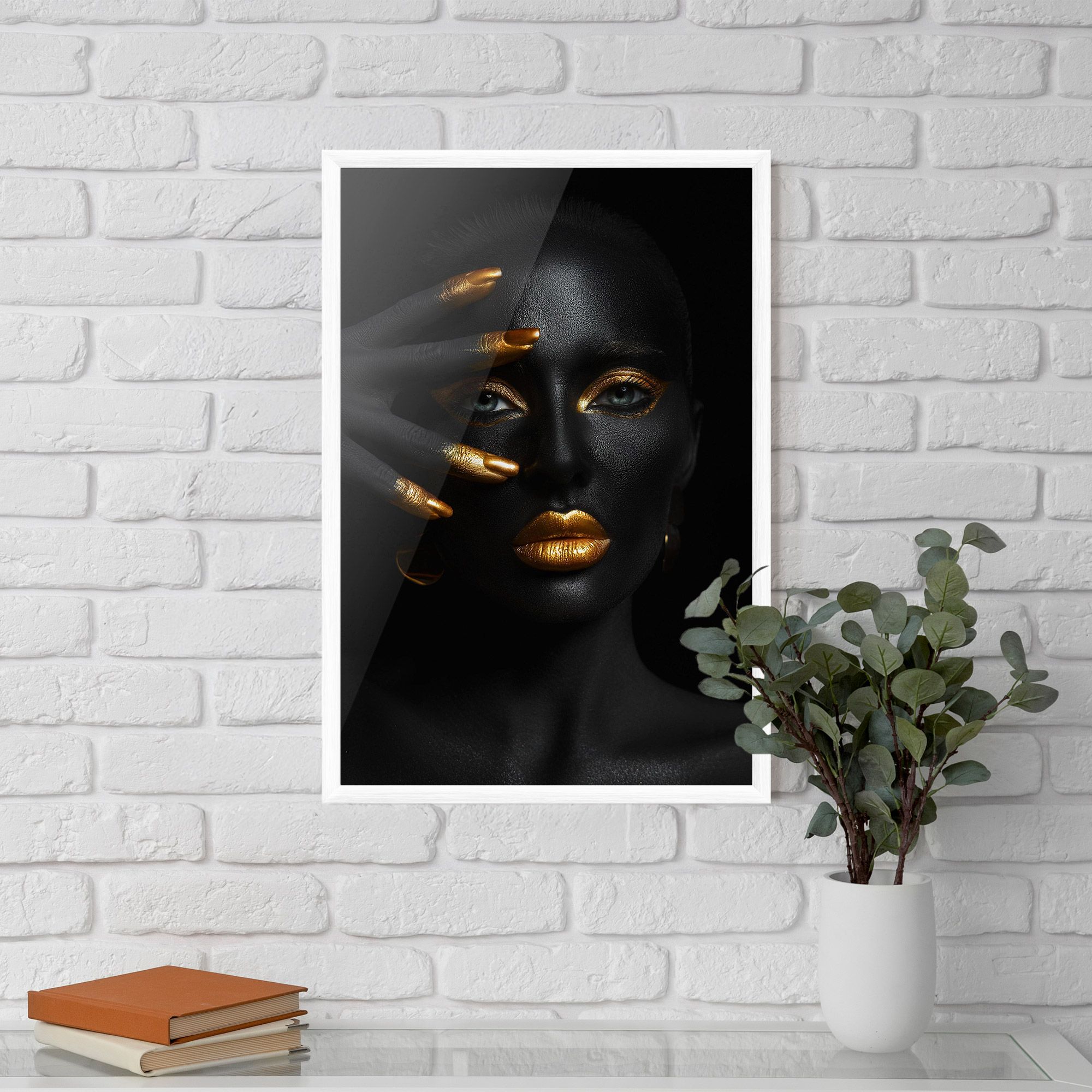 Gold Makeup Nails mockup 5