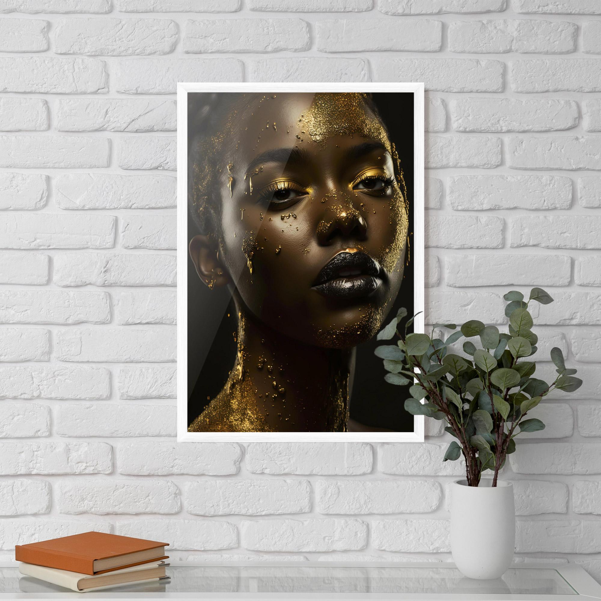 Gerahmte Poster Gold Sparkling Woman mockup 5
