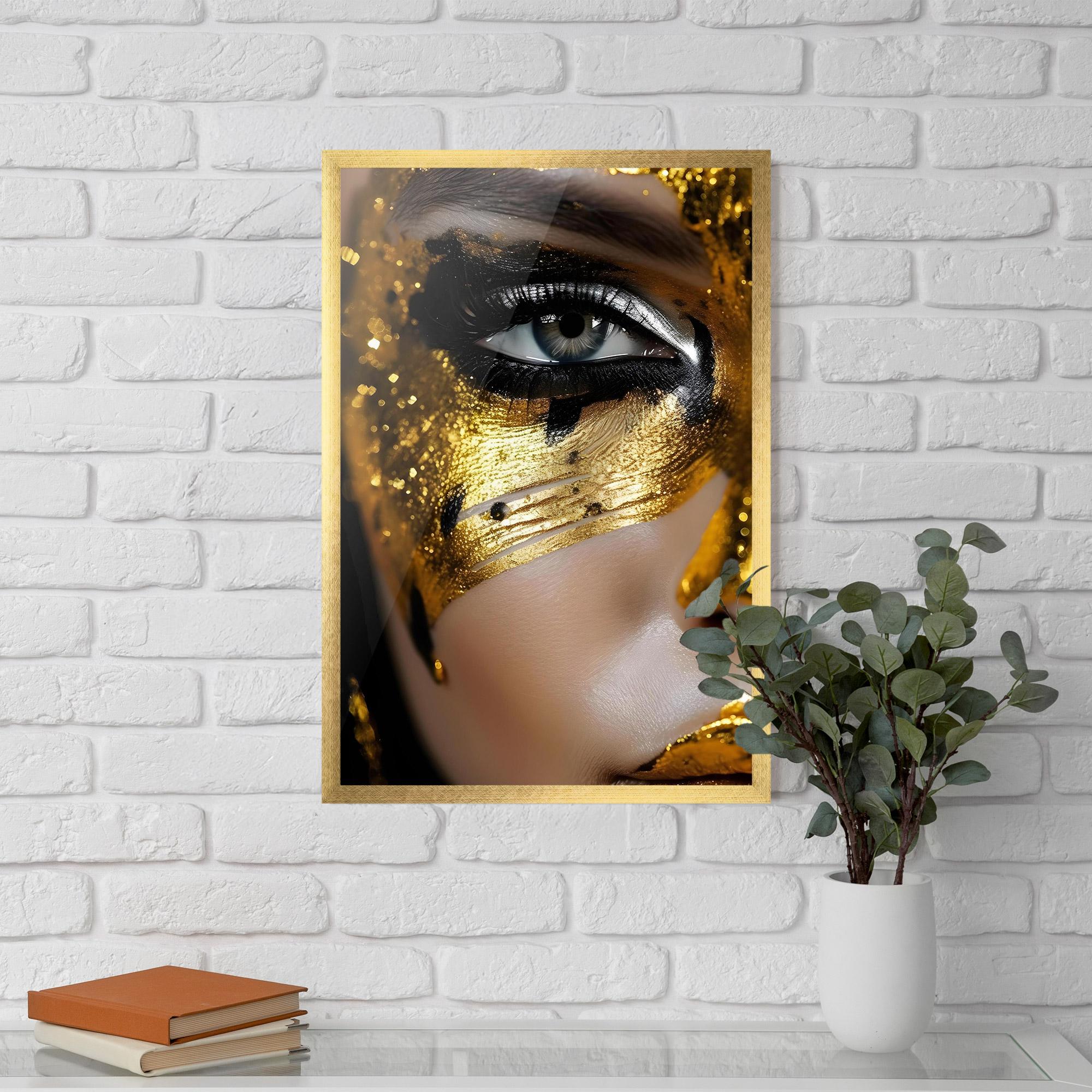 Gerahmte Poster Black Gold Eyeliner mockup 5