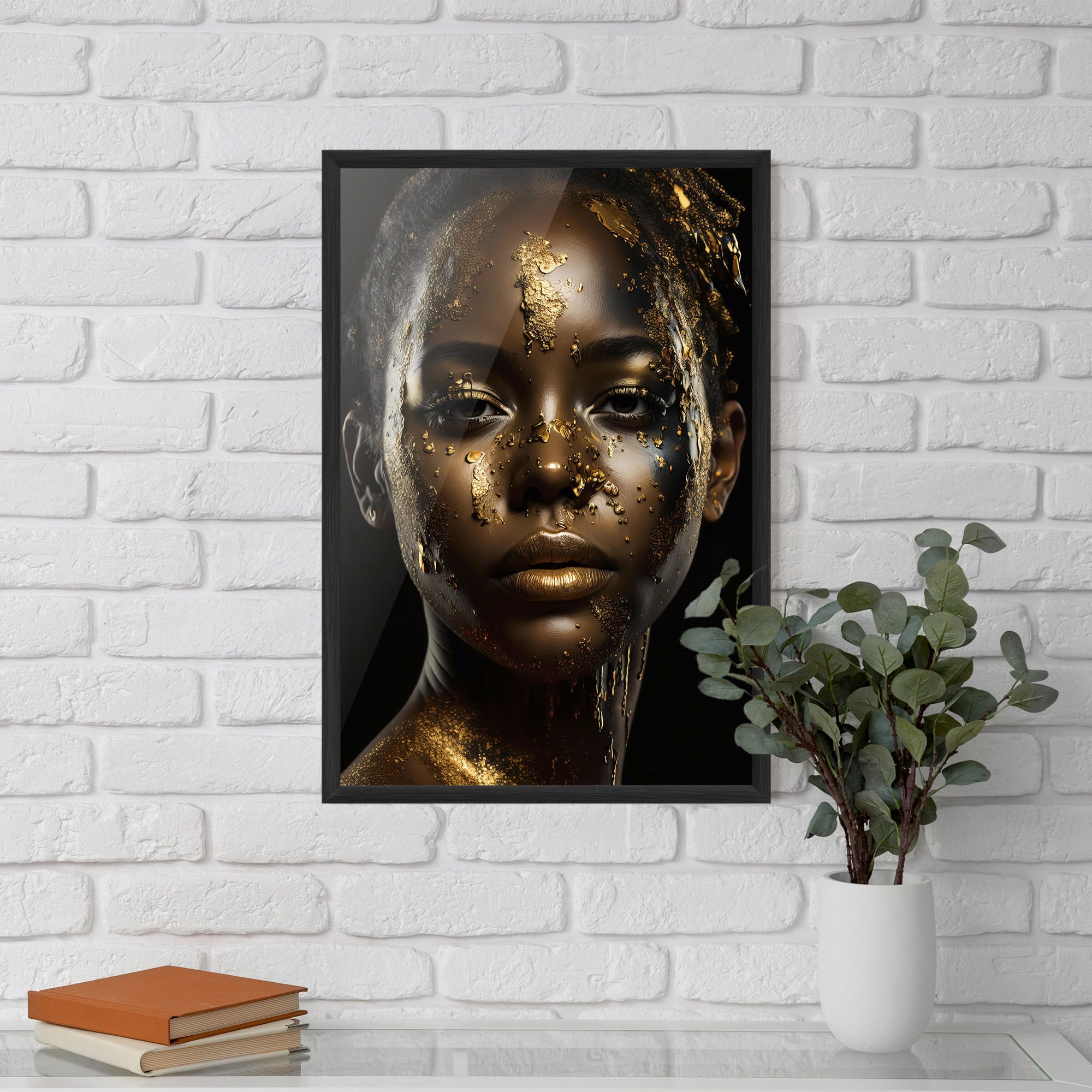 Attractive Gold Woman mockup 5