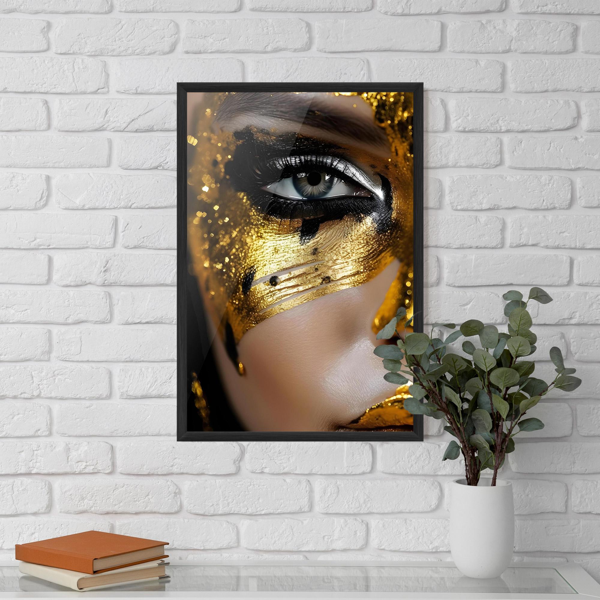 Gerahmte Poster Black Gold Eyeliner mockup 5