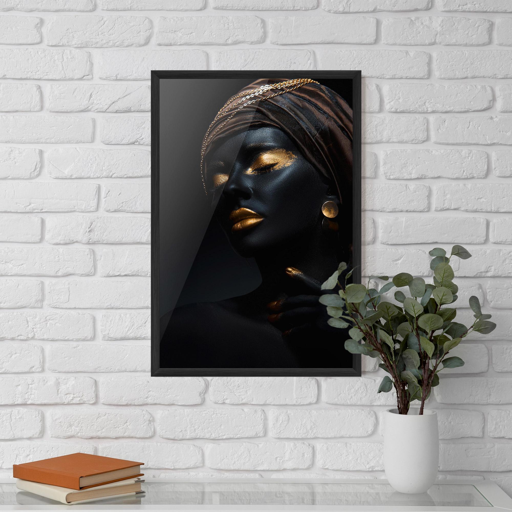 Gerahmte Poster Black Gold Skin mockup 5