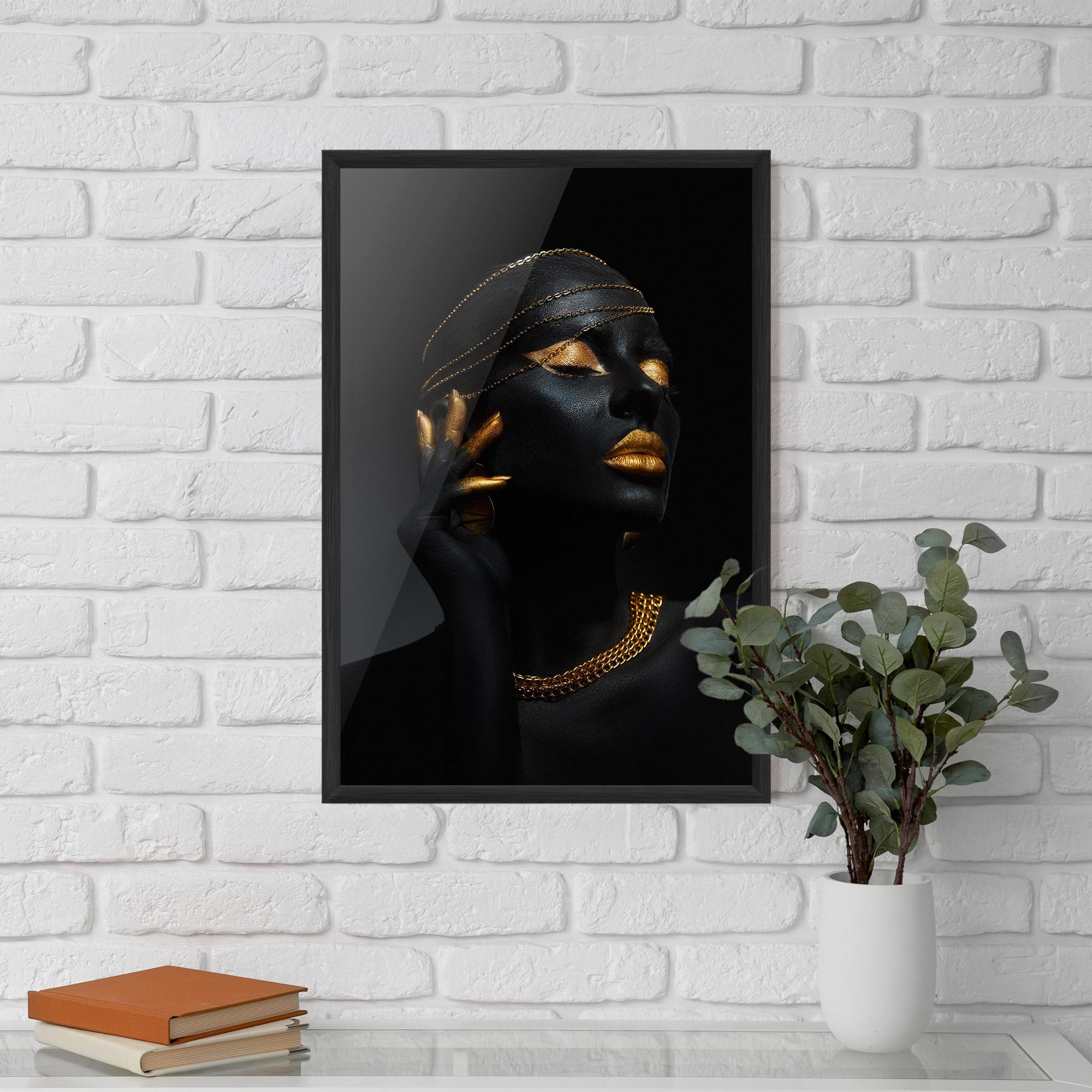 Gerahmte Poster Gold Makeup Eyelids mockup 5