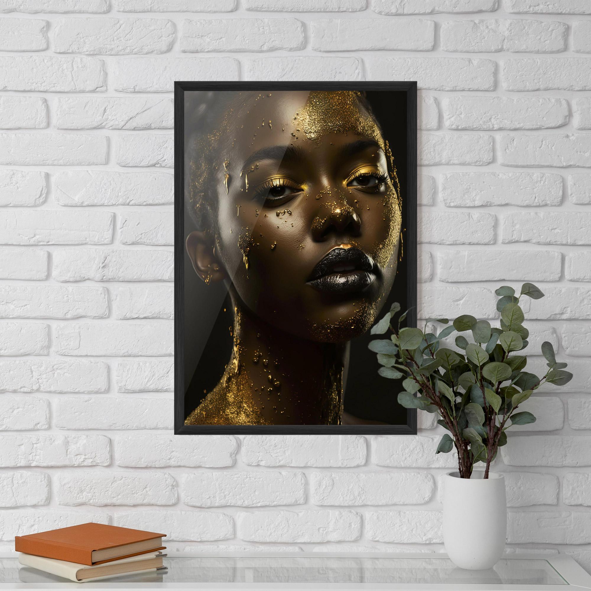 Gerahmte Poster Gold Sparkling Woman mockup 5
