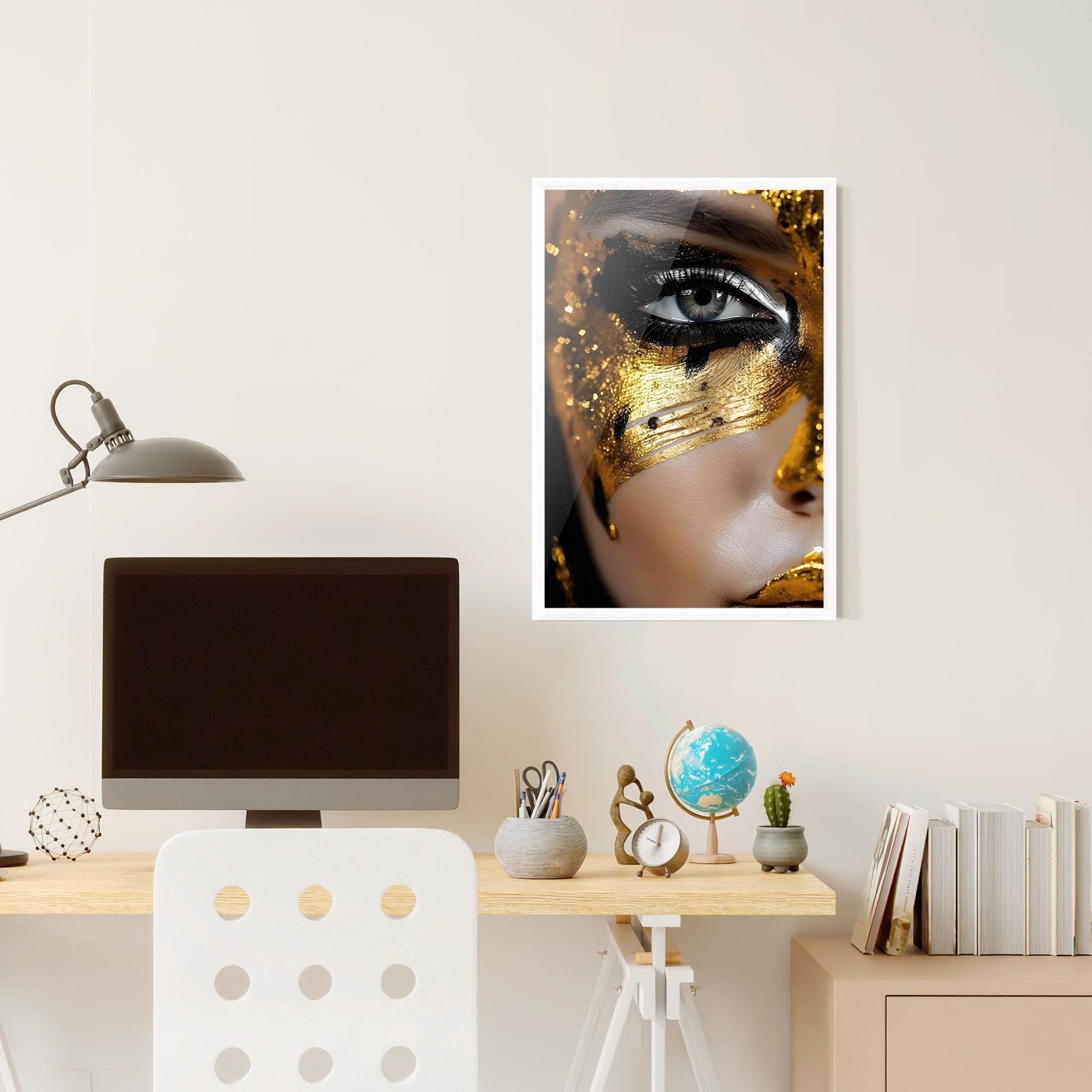 Gerahmte Poster Black Gold Eyeliner mockup 6
