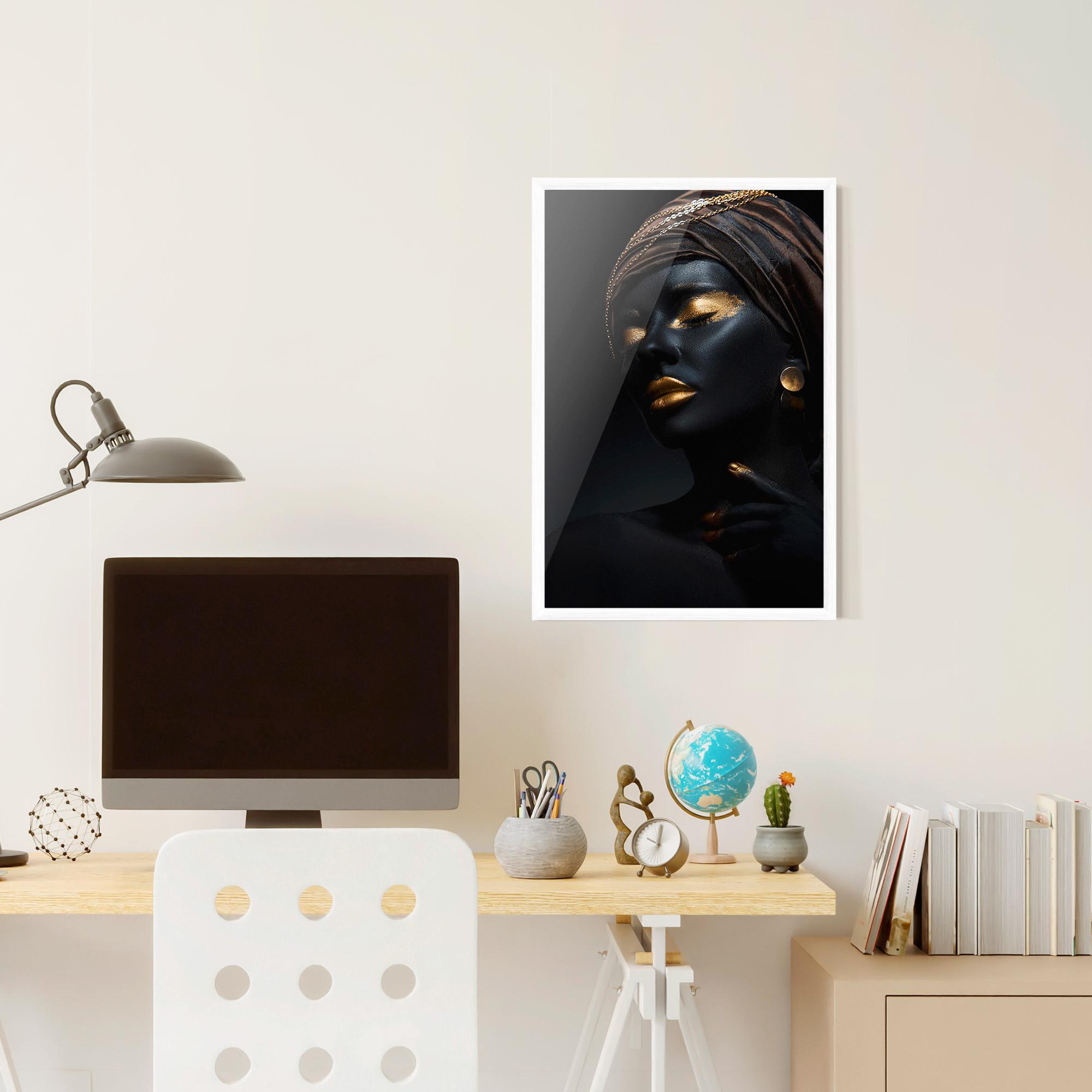 Gerahmte Poster Black Gold Skin mockup 6
