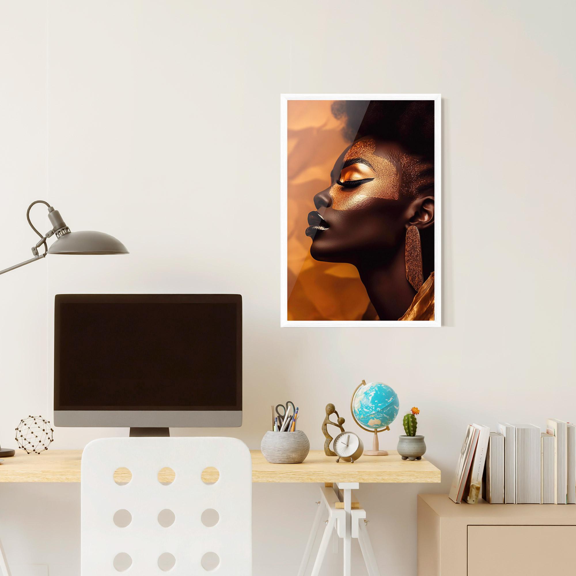 Gerahmte Poster Fashion Gold Portrait mockup 6
