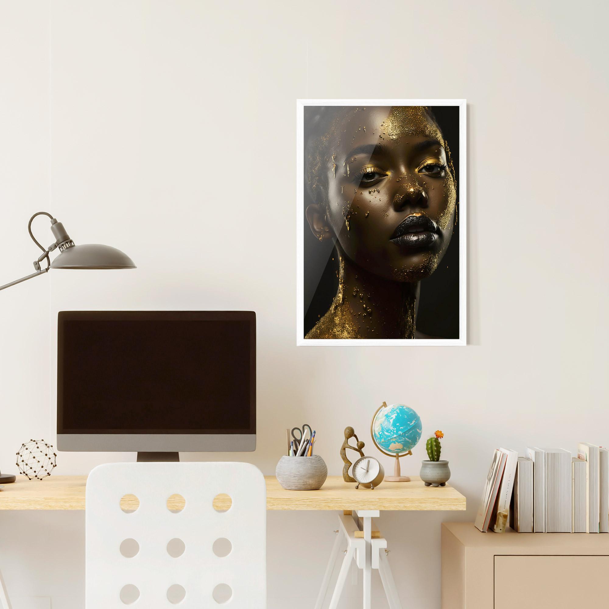 Gerahmte Poster Gold Sparkling Woman mockup 6