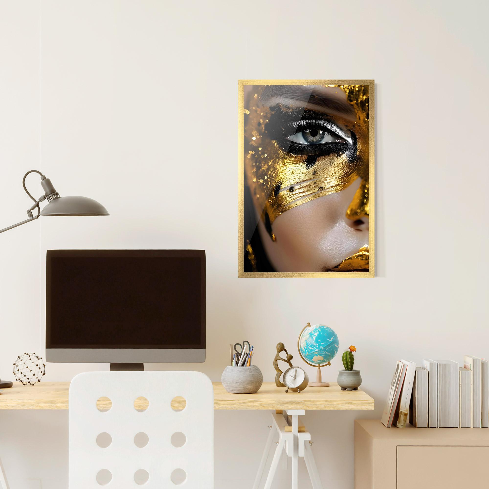 Gerahmte Poster Black Gold Eyeliner mockup 6