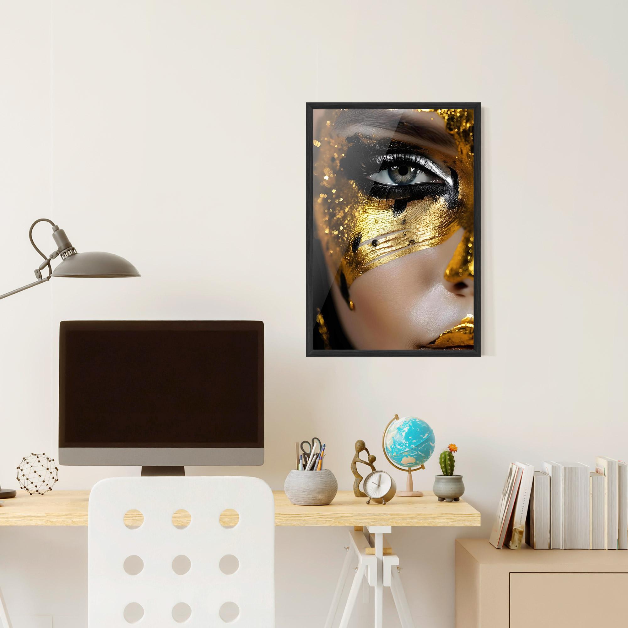 Gerahmte Poster Black Gold Eyeliner mockup 6