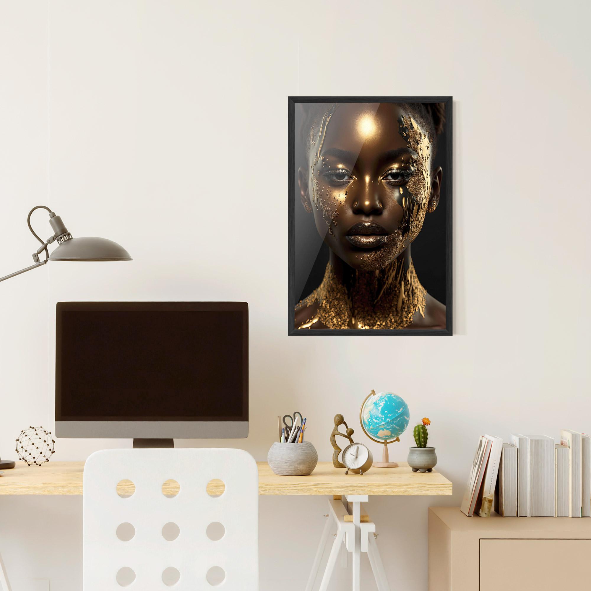 Gerahmte Poster Dripping Gold Woman mockup 6