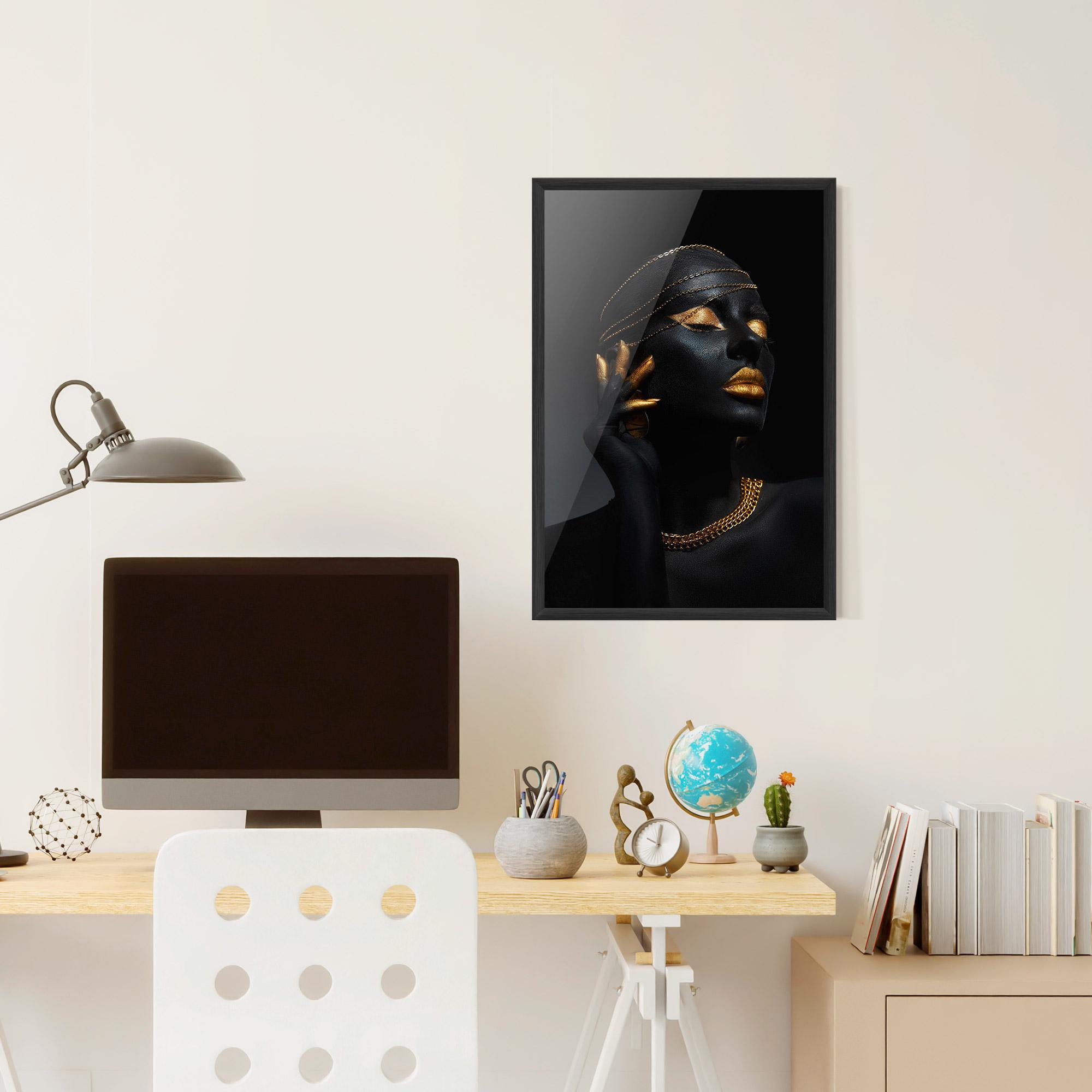 Gerahmte Poster Gold Makeup Eyelids mockup 6