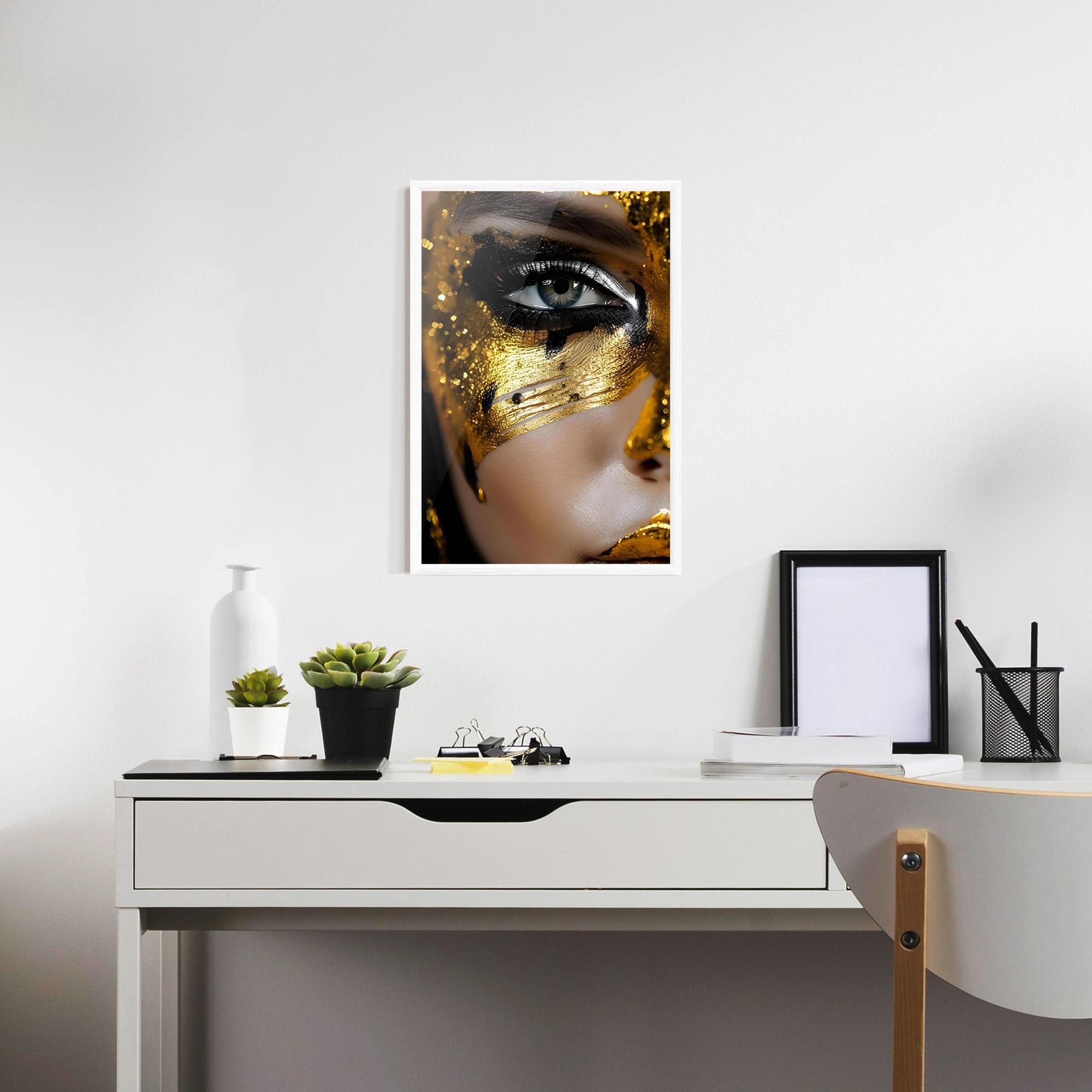 Gerahmte Poster Black Gold Eyeliner mockup 7