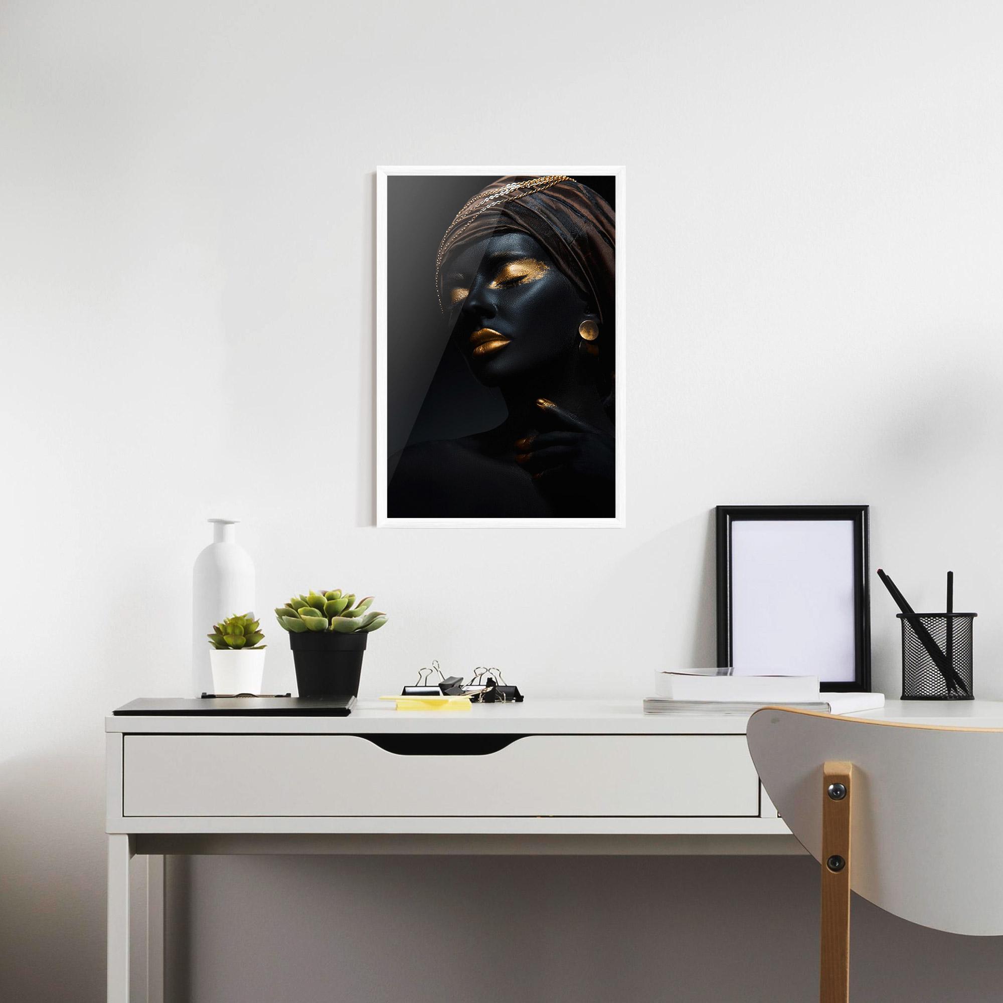 Gerahmte Poster Black Gold Skin mockup 7