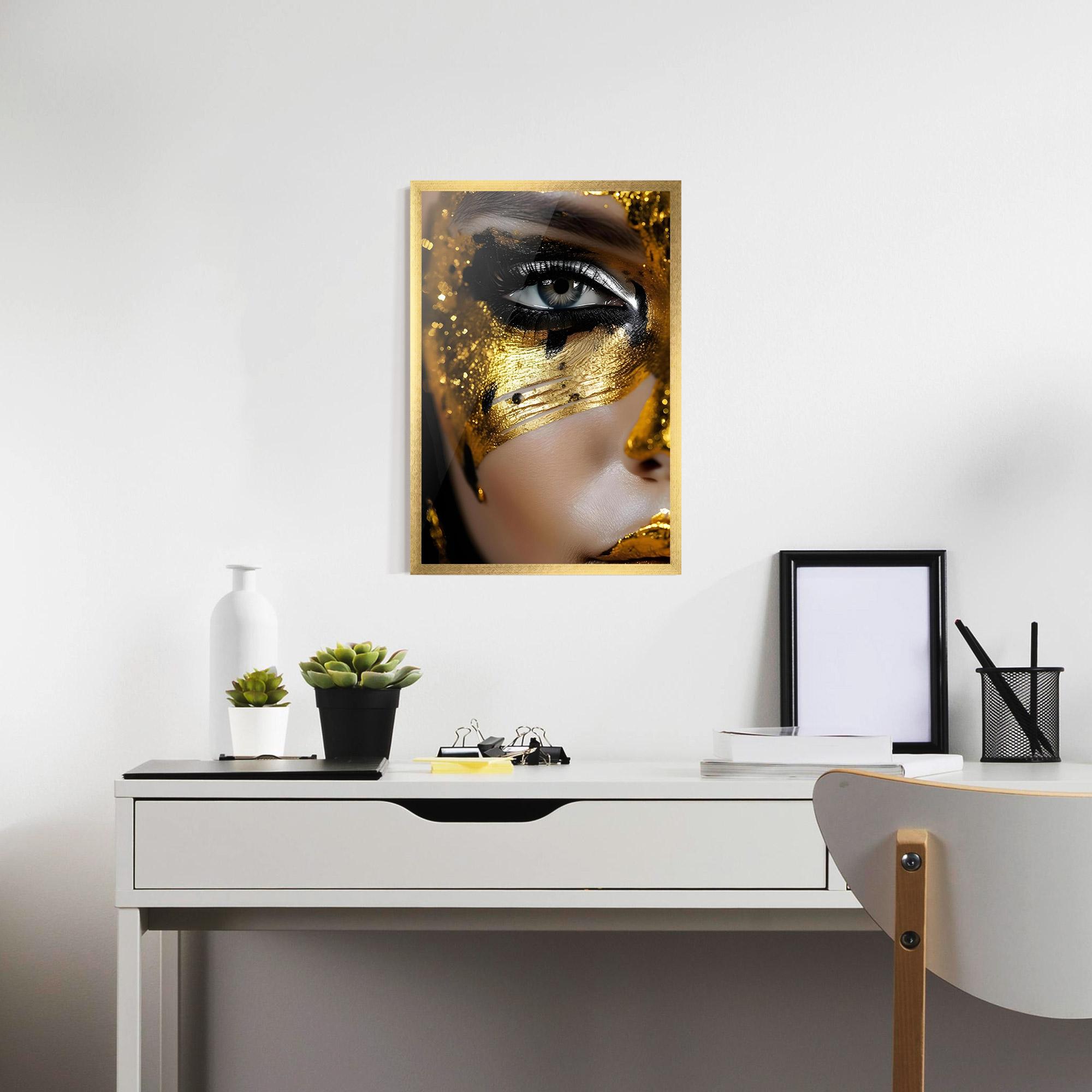 Gerahmte Poster Black Gold Eyeliner mockup 7