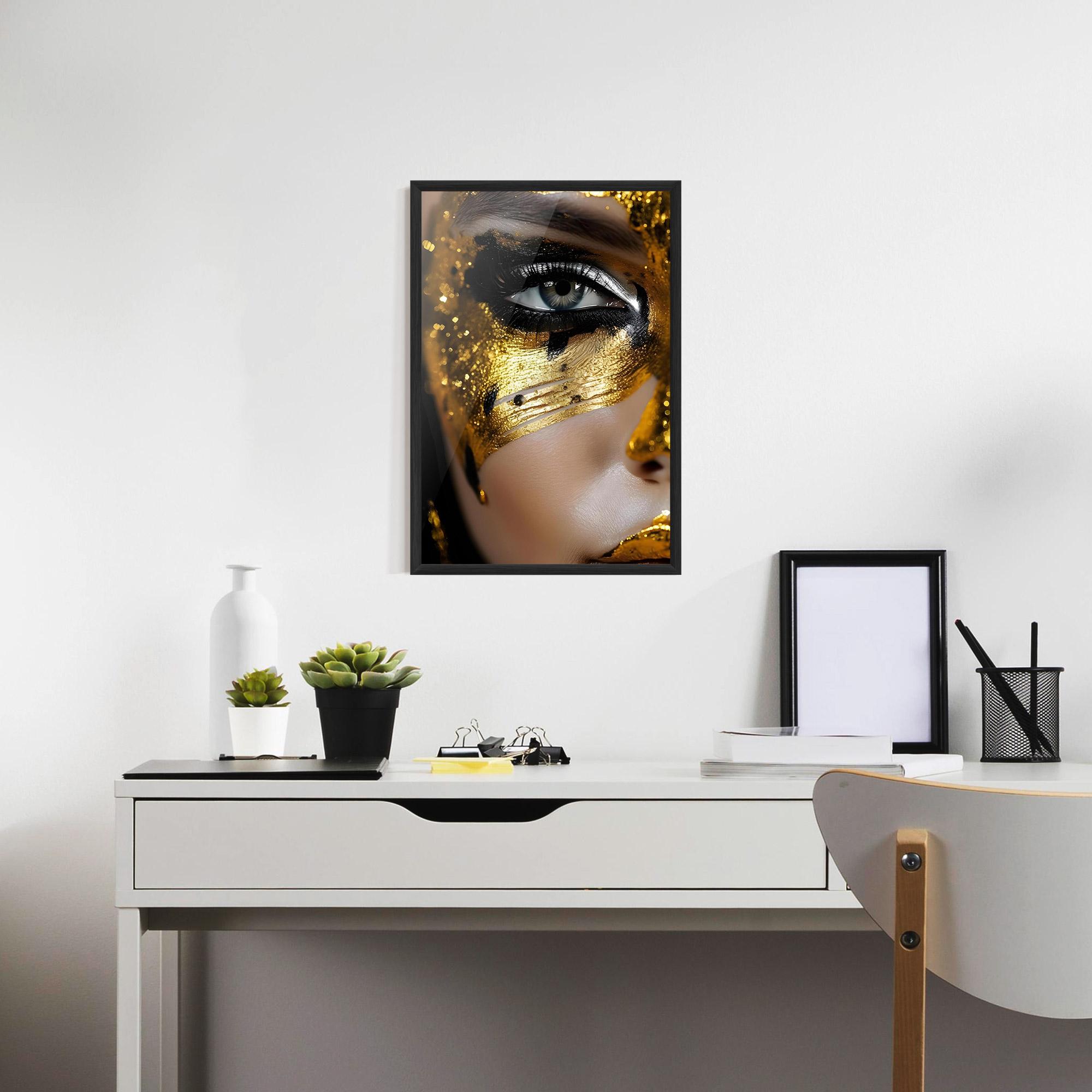 Gerahmte Poster Black Gold Eyeliner mockup 7