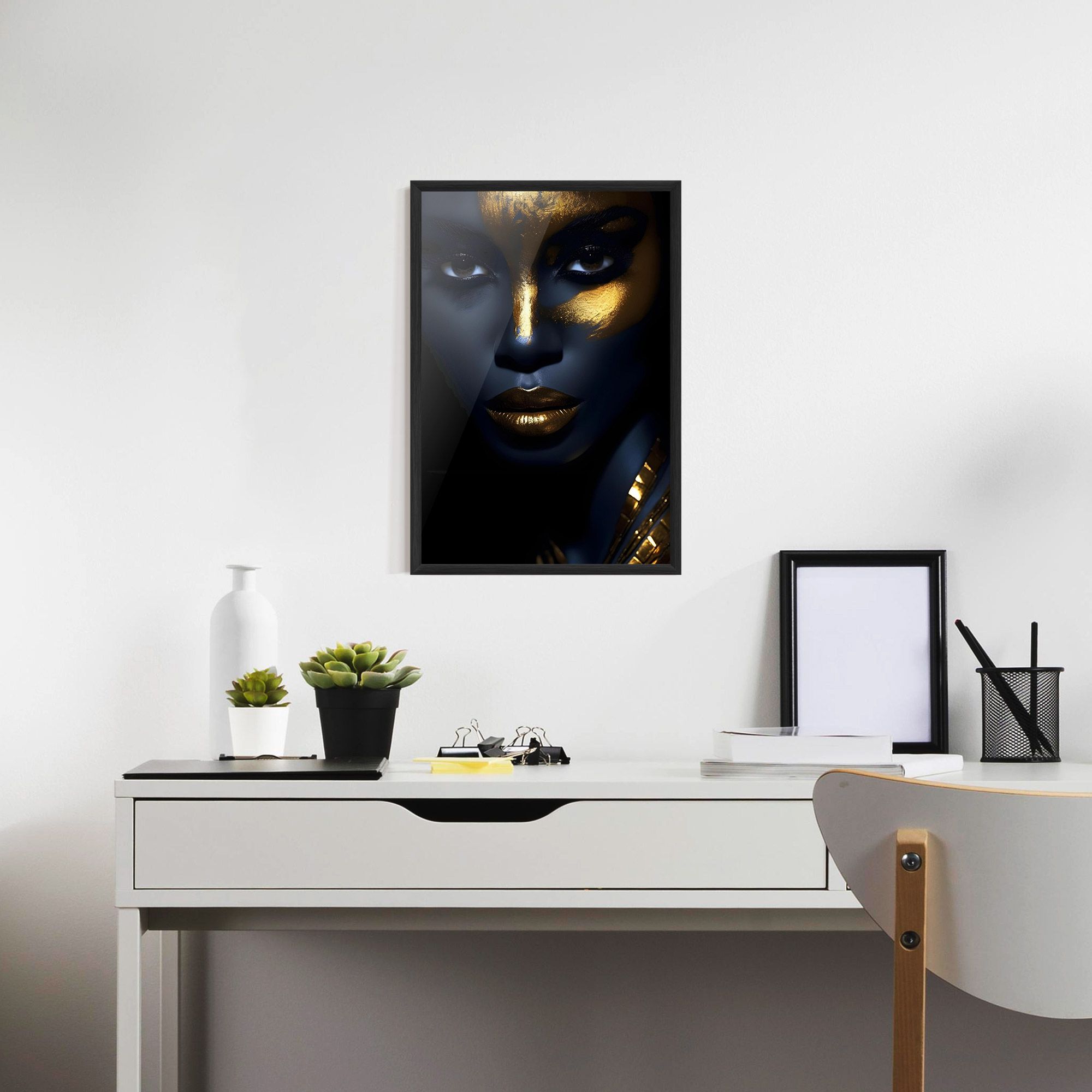 Gold Blue Face mockup 7