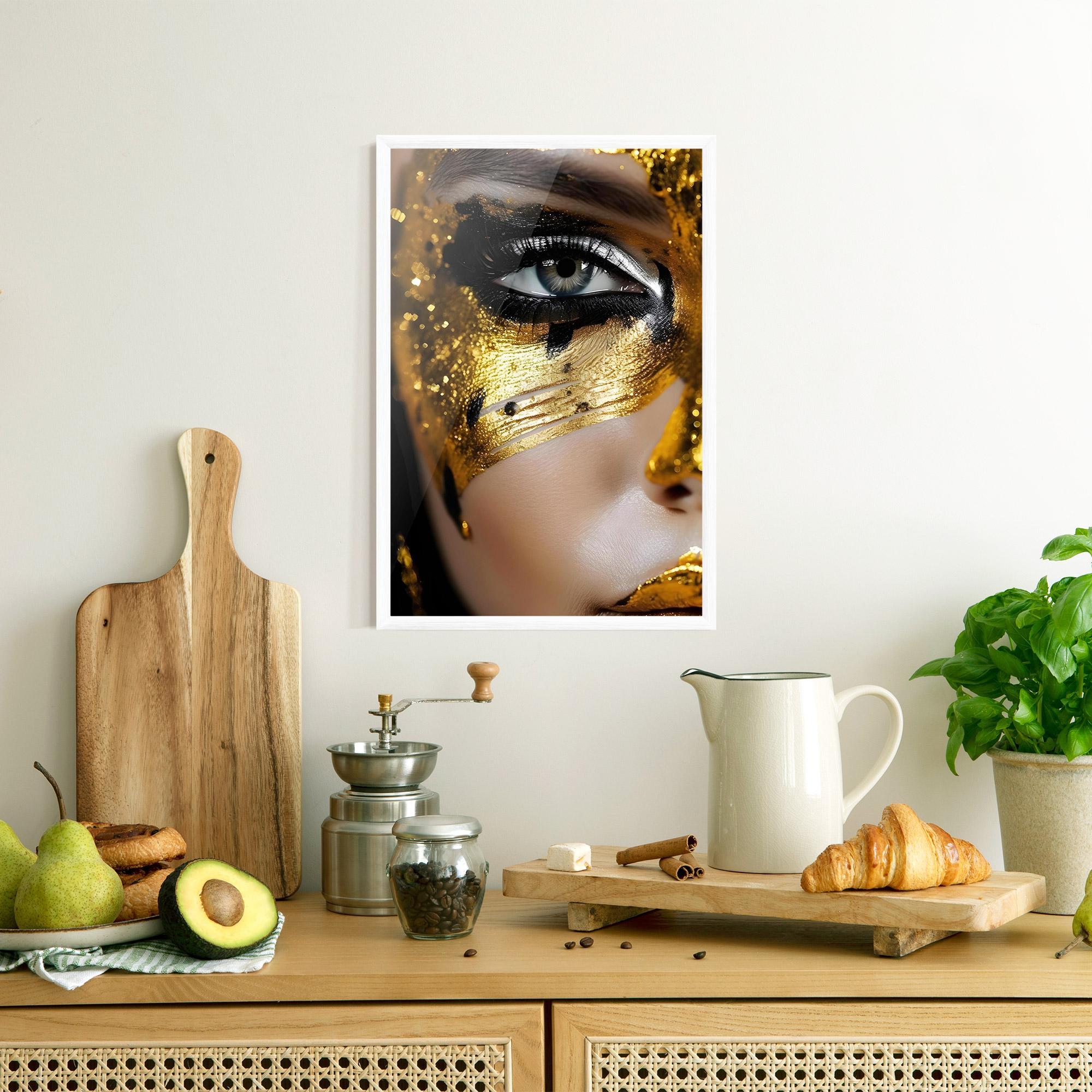 Gerahmte Poster Black Gold Eyeliner mockup 8