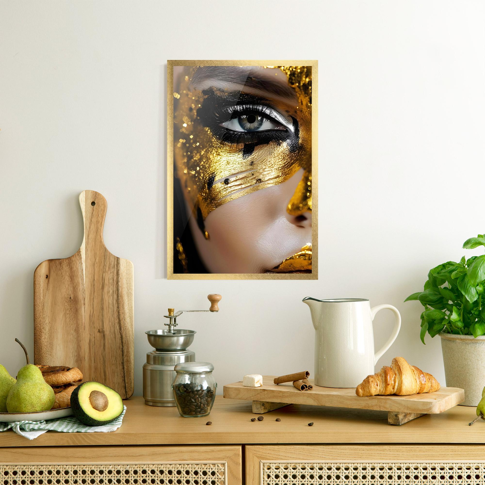 Gerahmte Poster Black Gold Eyeliner mockup 8