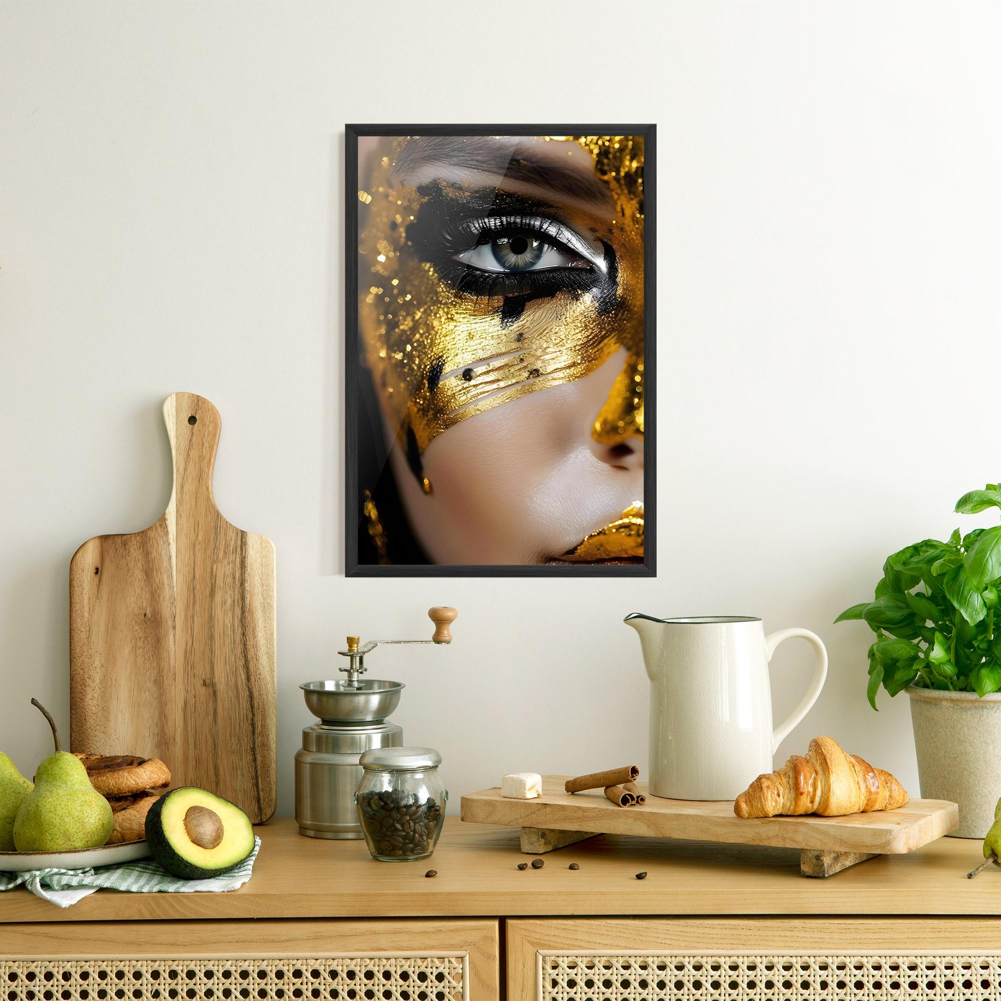 Gerahmte Poster Black Gold Eyeliner mockup 8