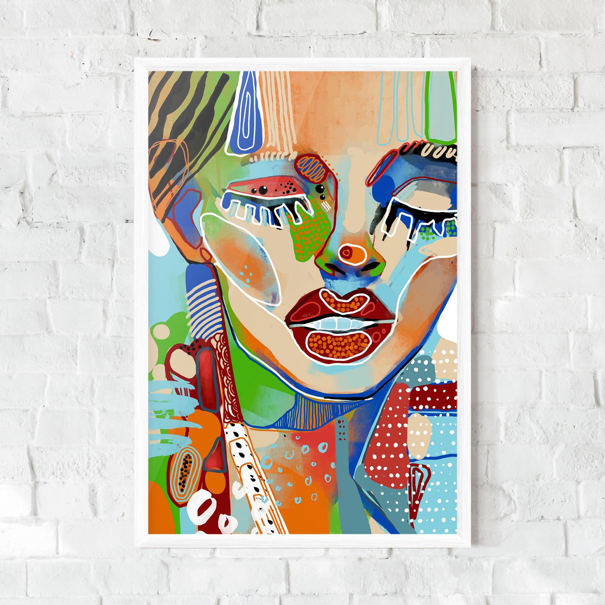 Gerahmte Poster Abstract Art Woman mockup 0