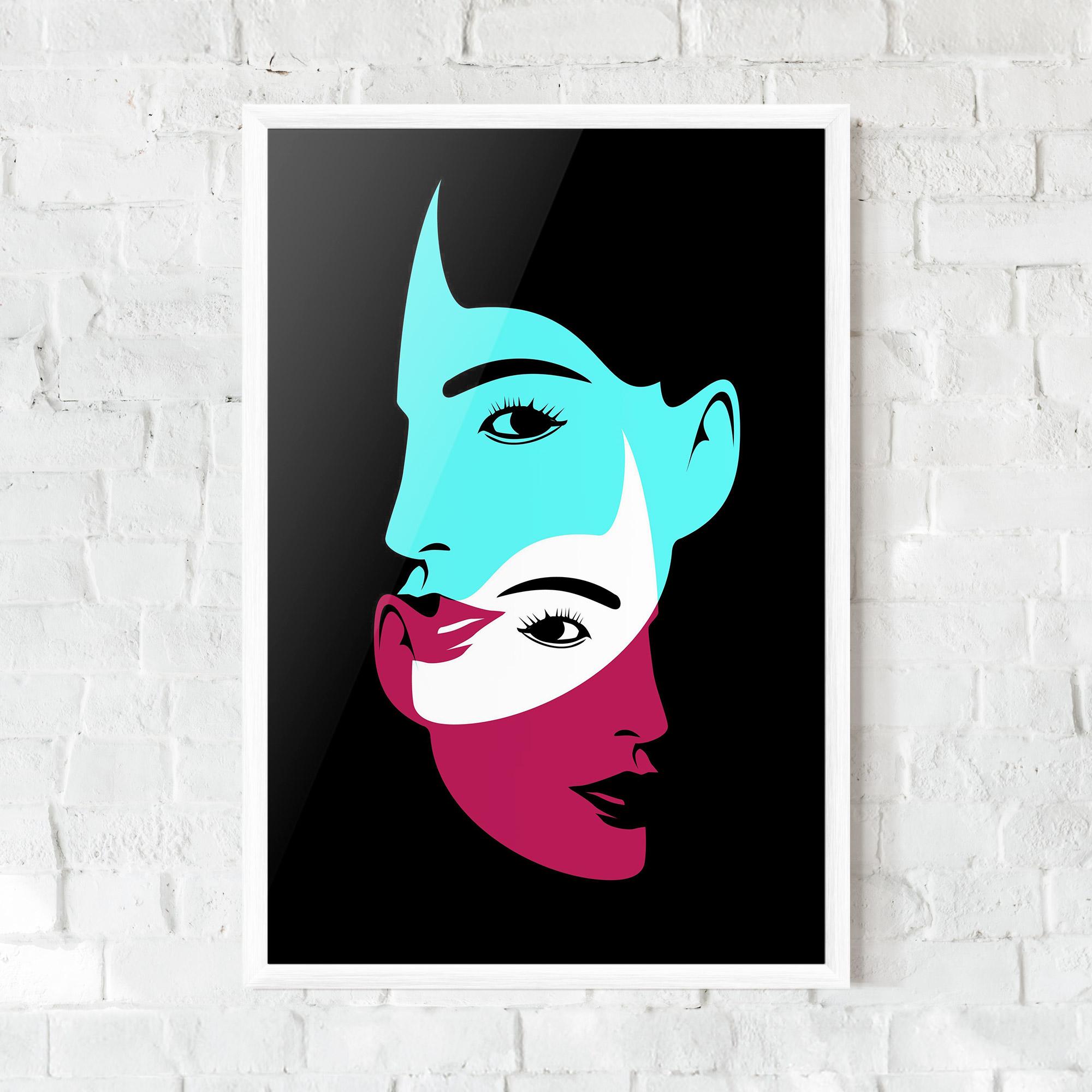 Gerahmte Poster Blue Pink Women mockup 0