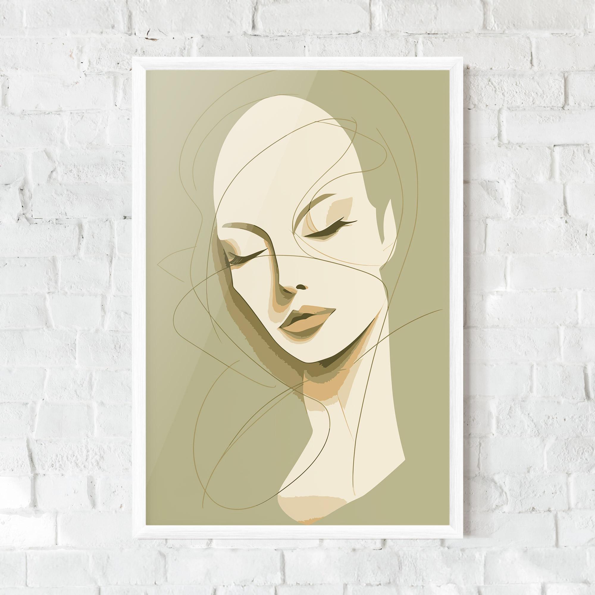 Gerahmte Poster Cream Woman Head mockup 0