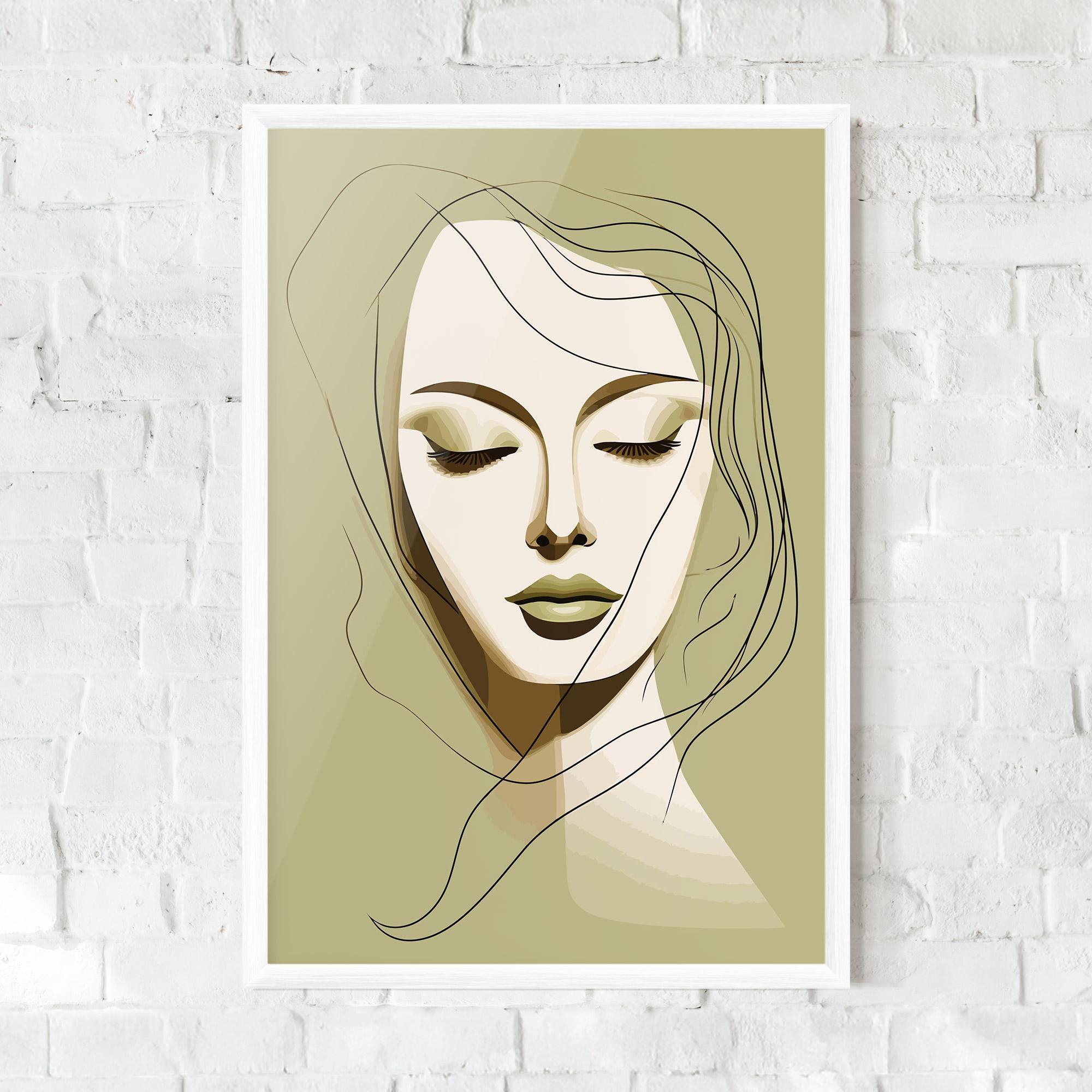Gerahmte Poster Cream Womans Face mockup 0