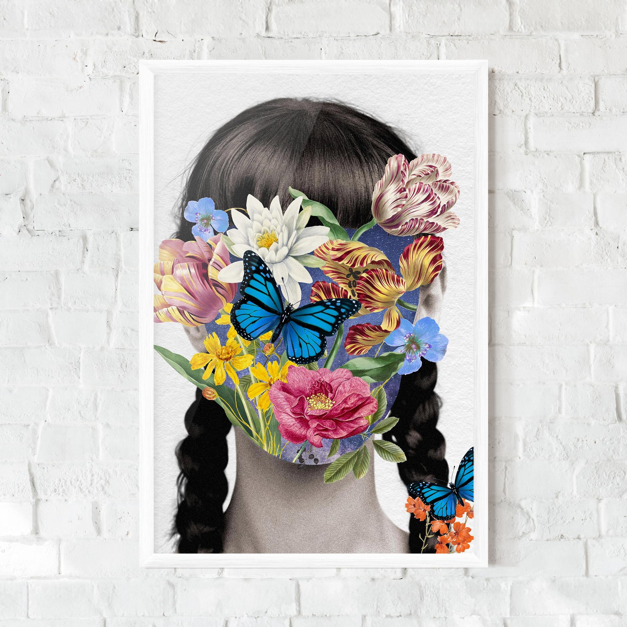 Gerahmte Poster Flower Face Woman mockup 0