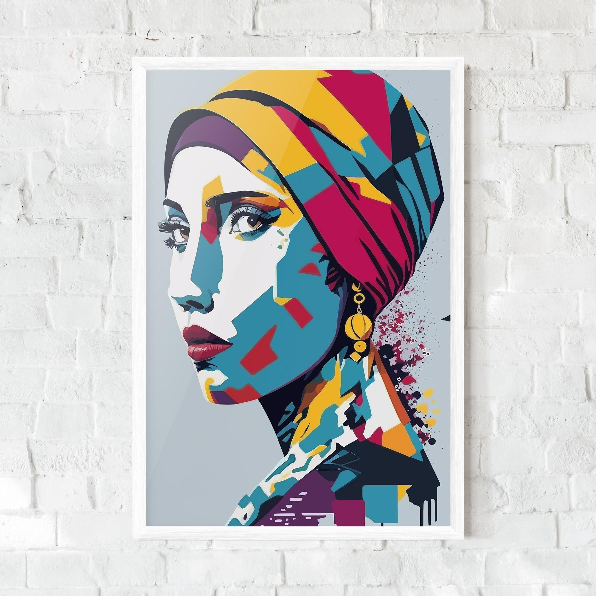 Gerahmte Poster Long Face Woman mockup 0