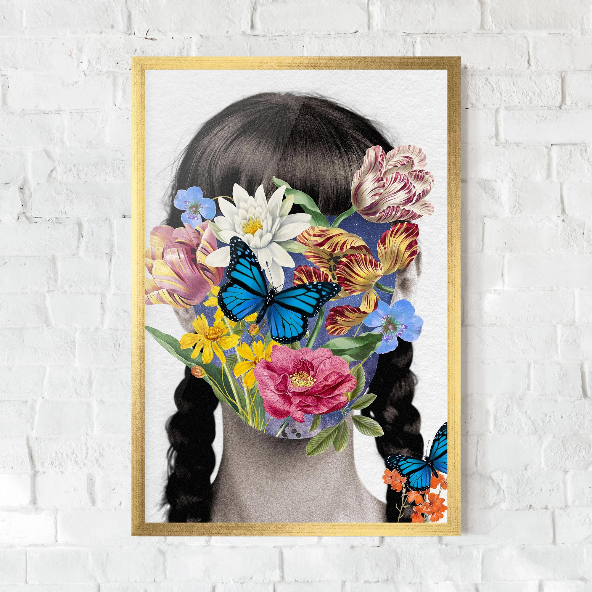 Gerahmte Poster Flower Face Woman mockup 0