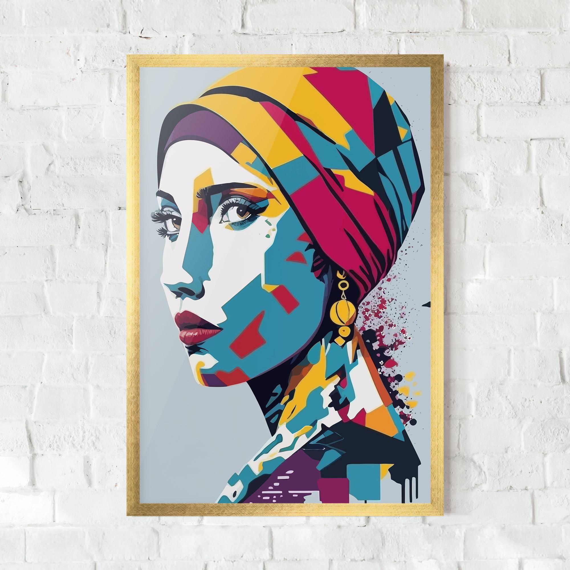 Gerahmte Poster Long Face Woman mockup 0