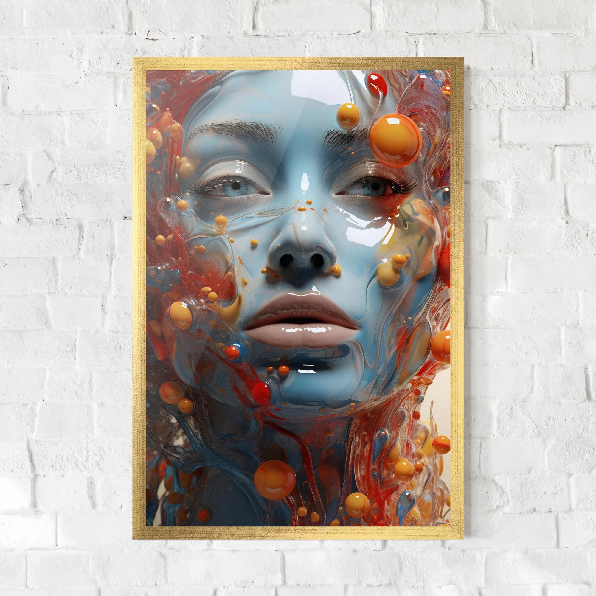 Gerahmte Poster Pretty Blue Face mockup 0