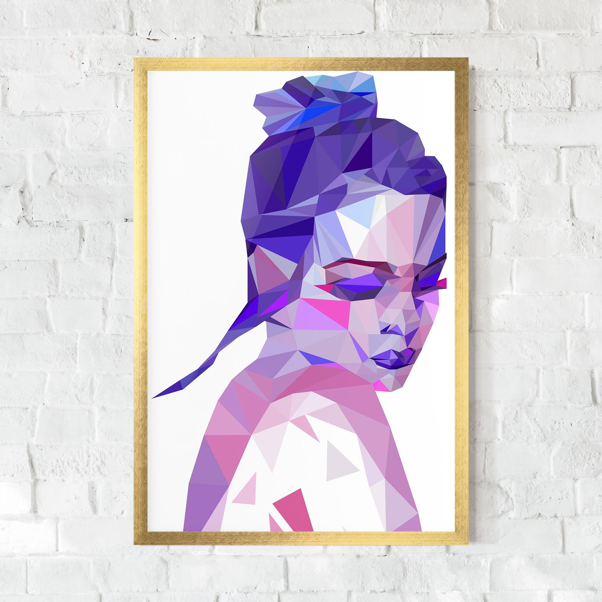 Gerahmte Poster Purple Poly Girl mockup 0