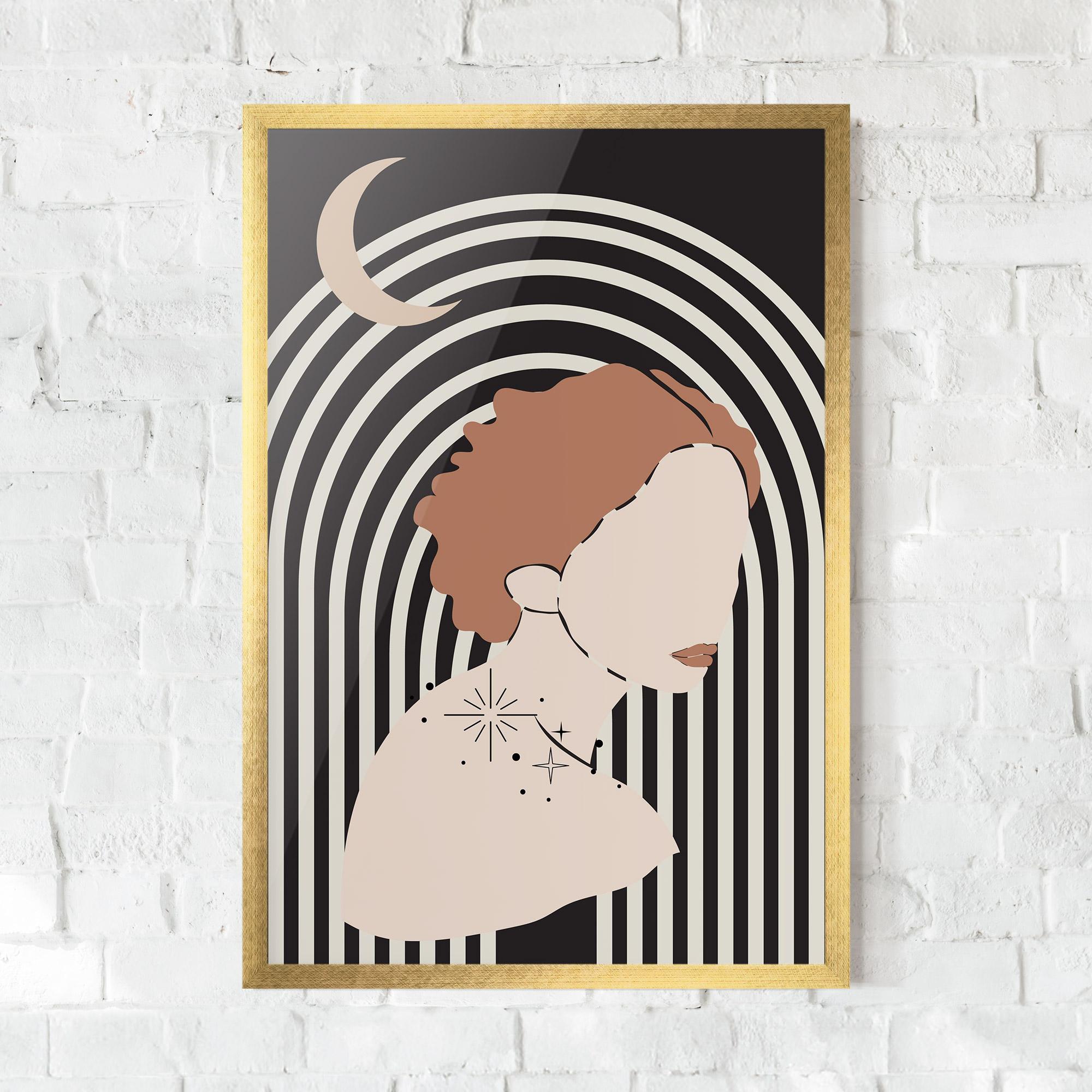 Gerahmte Poster Woman Orange Lips mockup 0